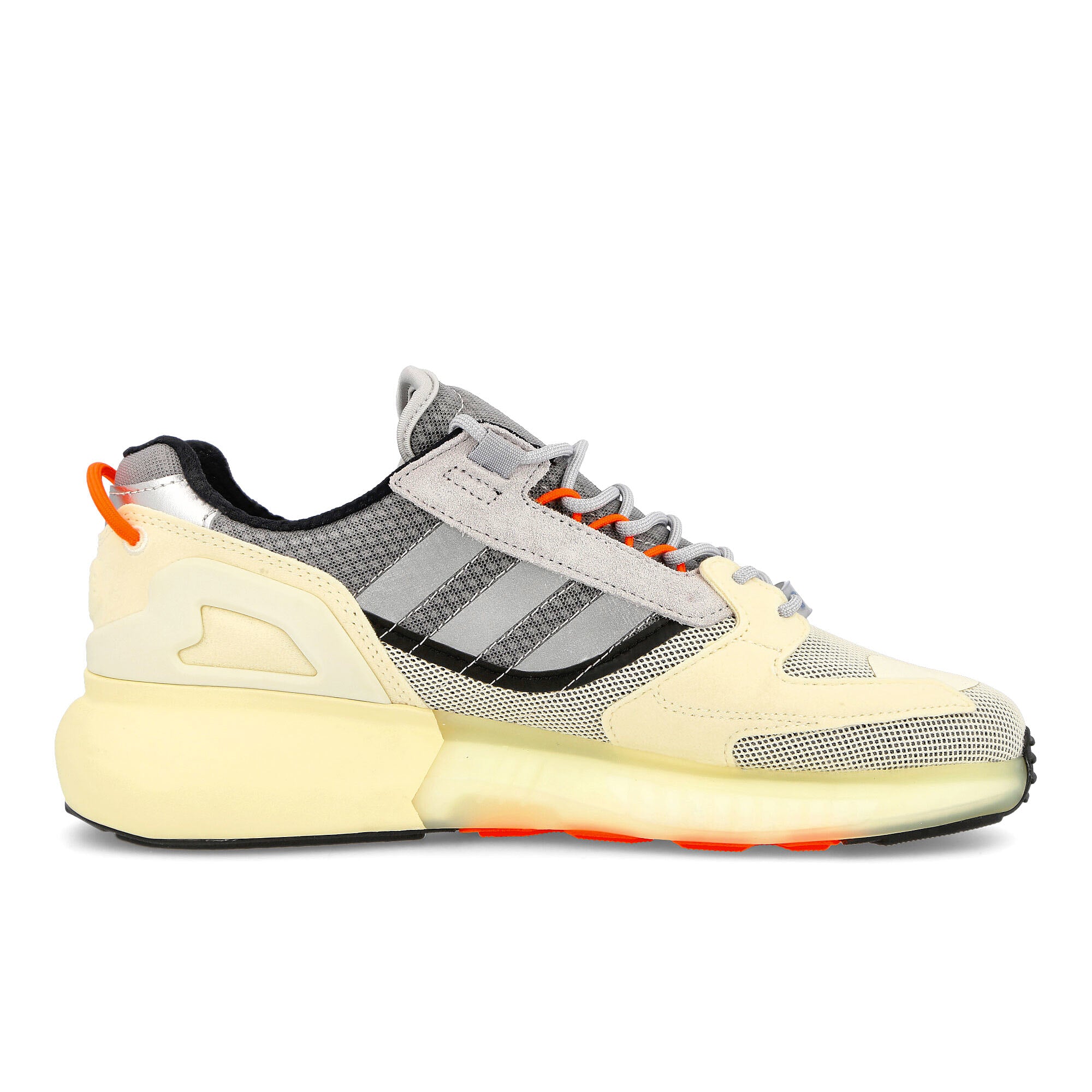 adidas zx 5k boost lerna Silver Metallic-Cream White-Solar Red Sneakers  Silhouette | Overkill