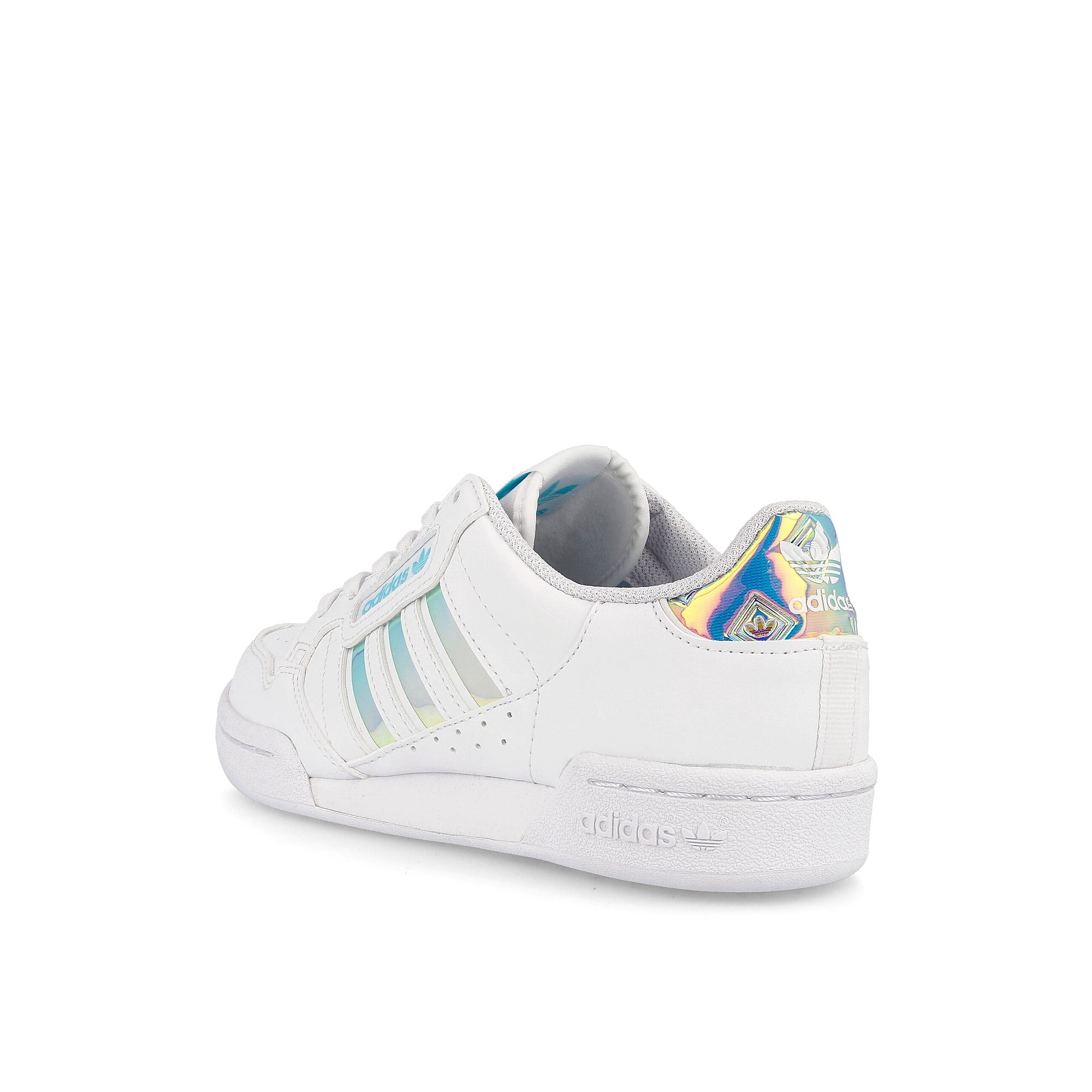 adidas continental 80 stripes junior Footwear White / Footwear White / Pulse Aqua  Close-up | Overkill