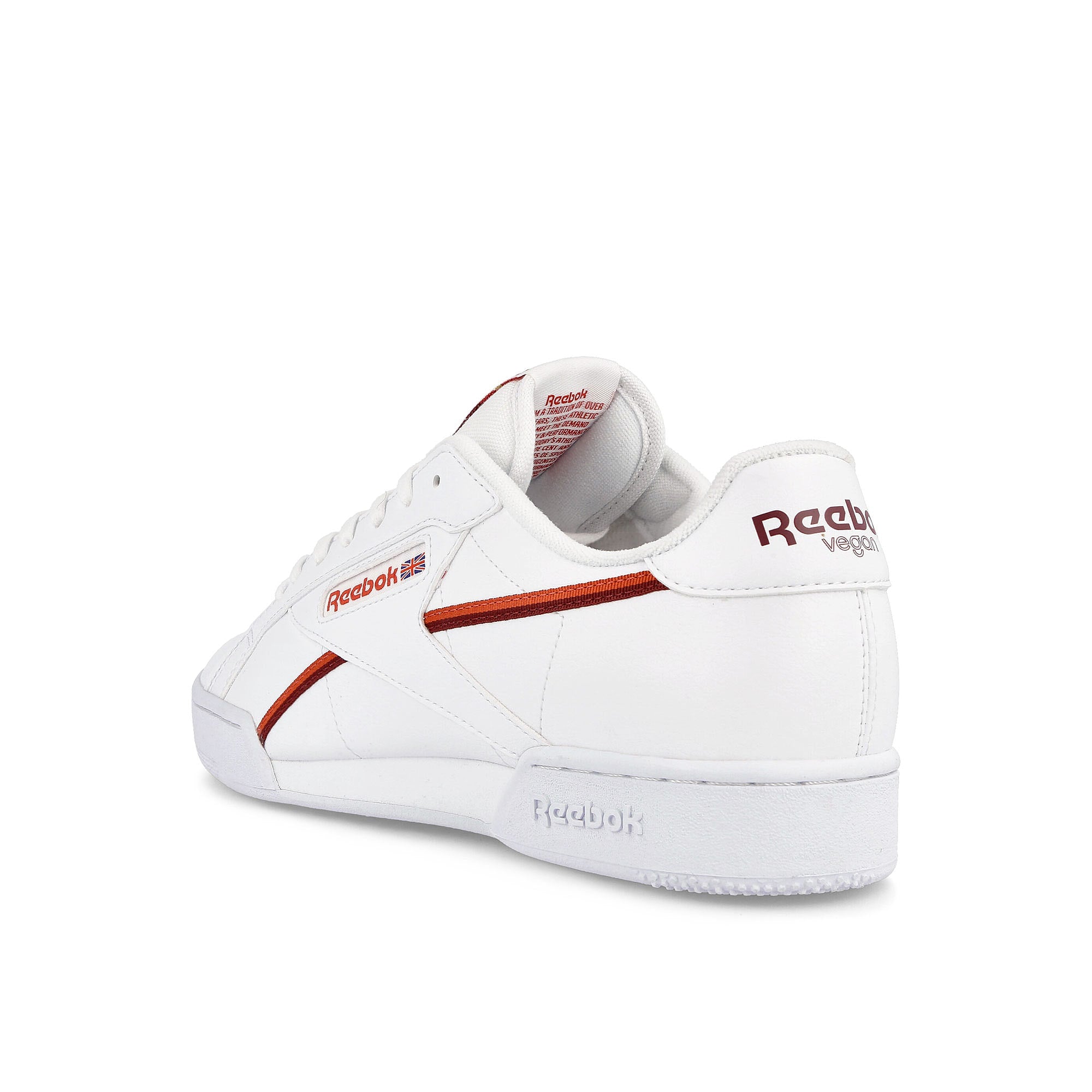 Reebok npc uk ii vegan Footwear White / Rhodonite / Classic Burgundy  Close-up | Overkill