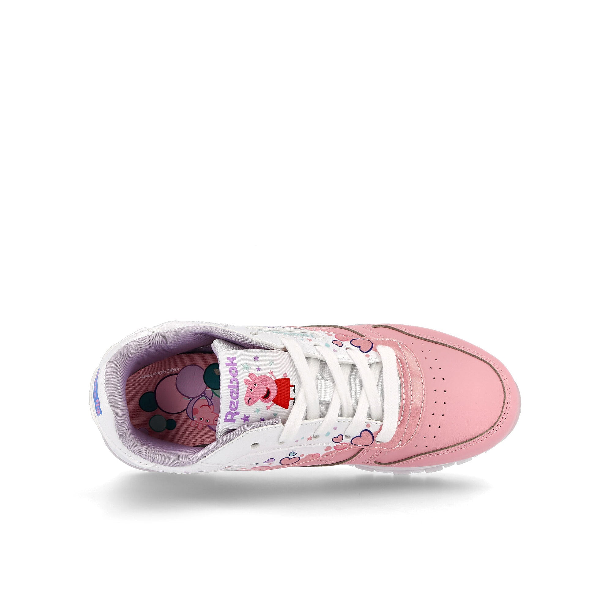 Reebok Peppa Pig x Reebok Classic Leather Kids Light Pink / Footwear White / Purple Glow  Detail view 1 | Overkill