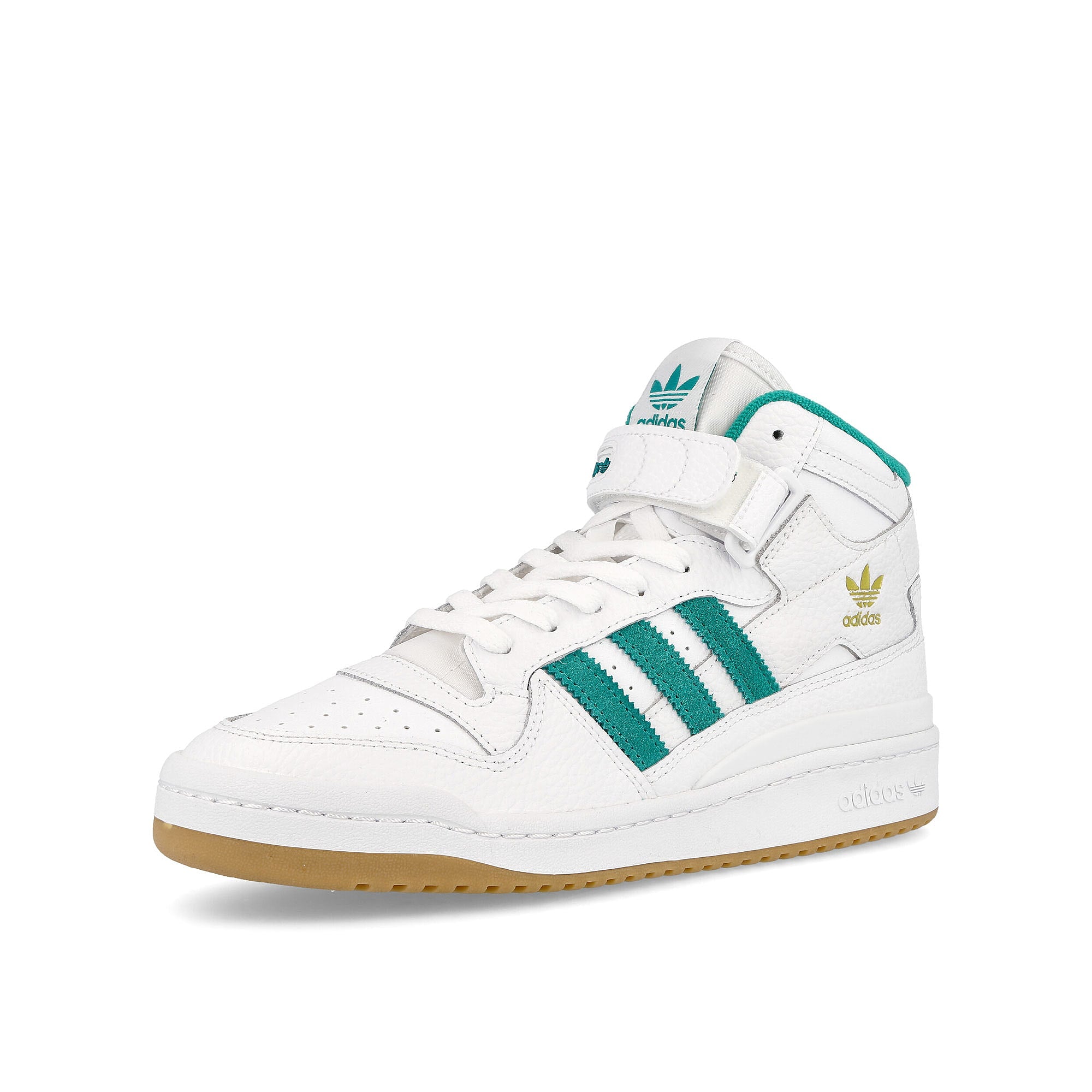 adidas forum mid Footwear White-Gold Metallic-GUM 3 Sneakers  Close Up | Overkill