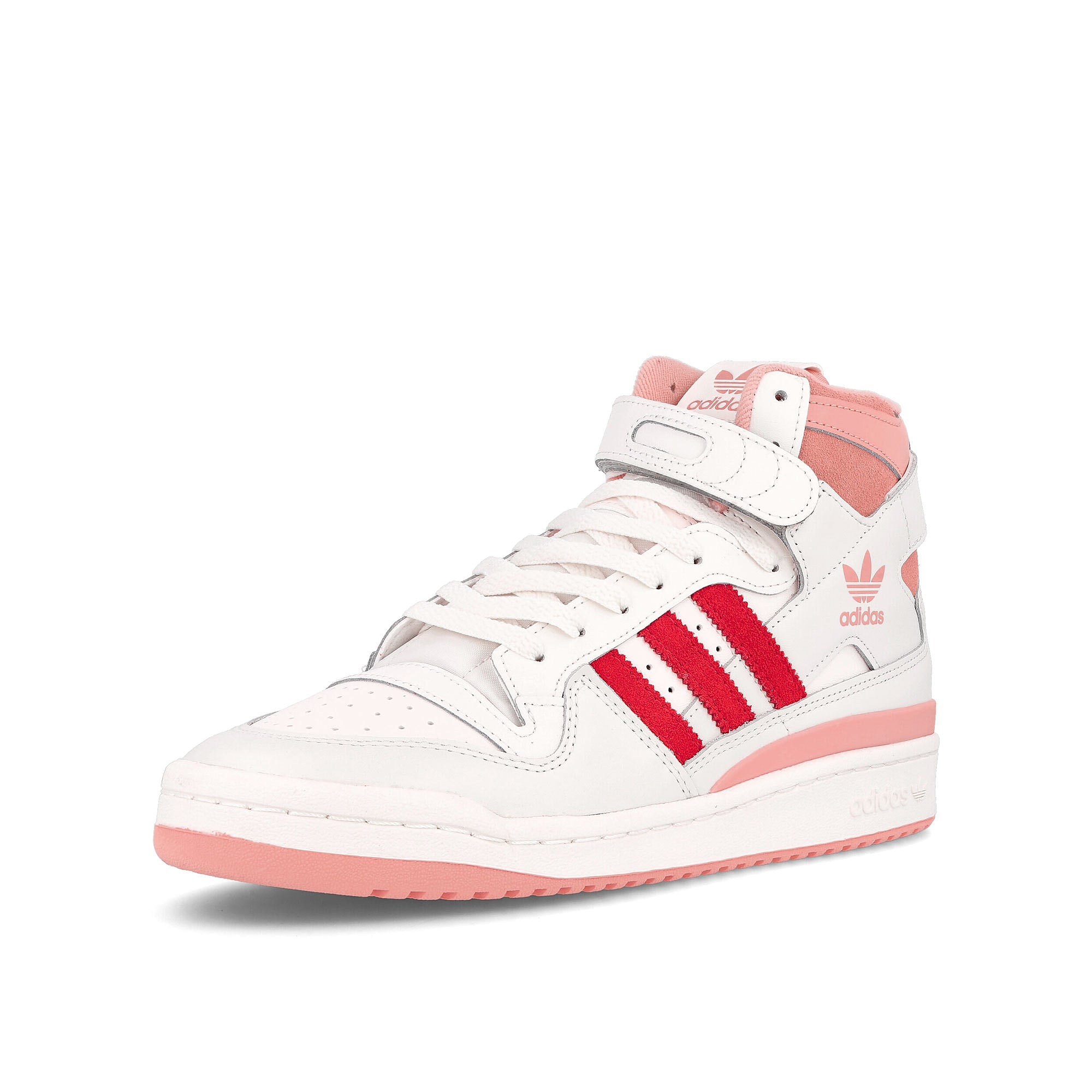adidas forum 84 hi Off White-Glow Pink-Vivid Red Sneakers  Close Up | Overkill