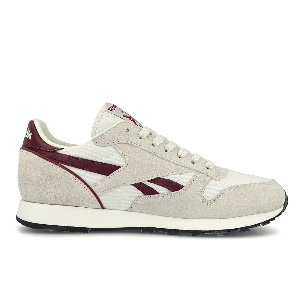 Reebok classic leather Chalk / Collegiate Burgundy / Core Black   Material | Overkill