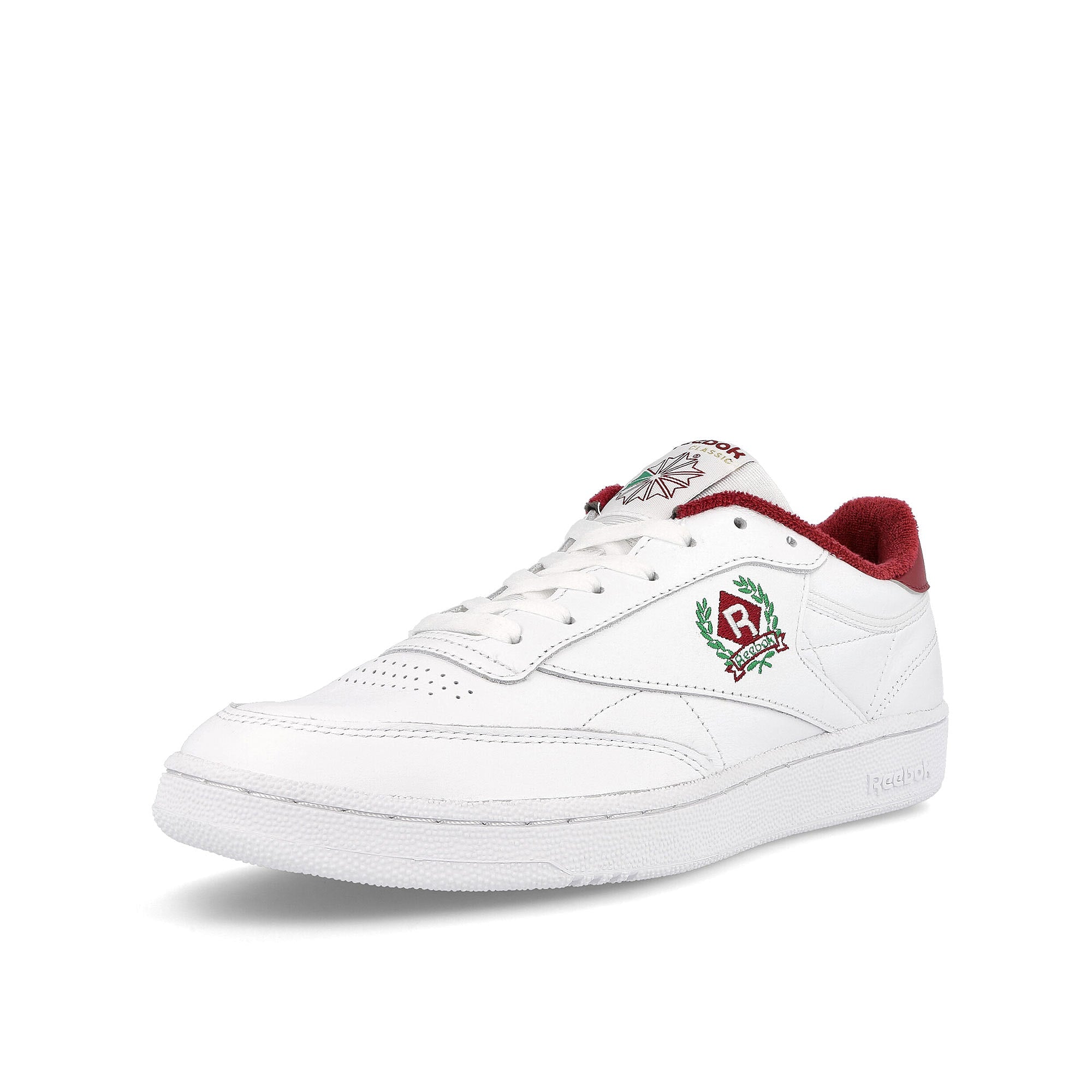 Reebok club c 85 Footwear White / Footwear White / Classic Burgundy  Detailfoto | Overkill