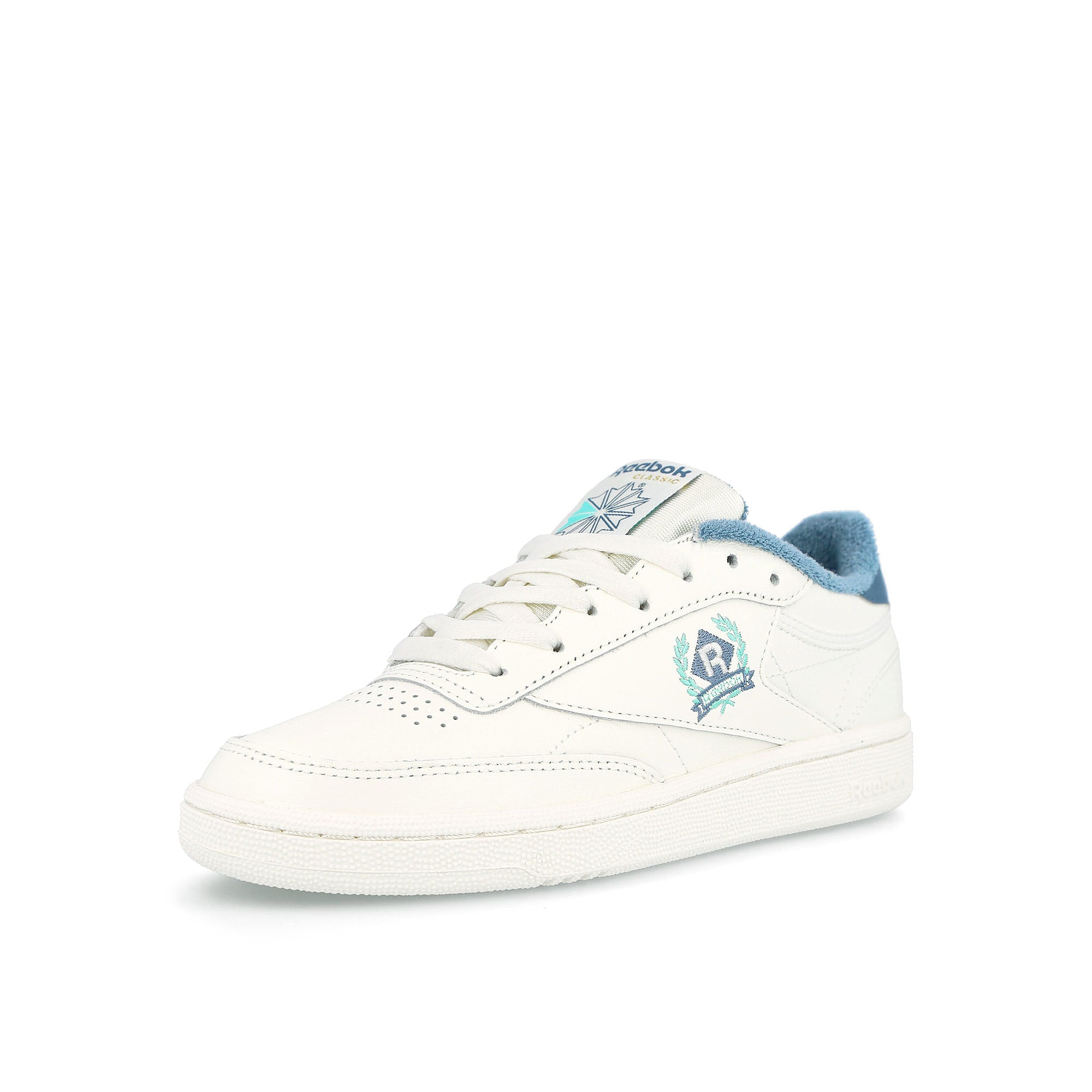 Reebok wmns club c 85 Chalk / Chalk / Blue Slate  Detailfoto | Overkill