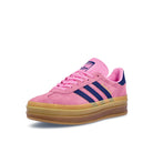 adidas Gazelle Bold W Pink Glow / Victory Blue / Gum Low Top Sneakers  Close Up | Overkill