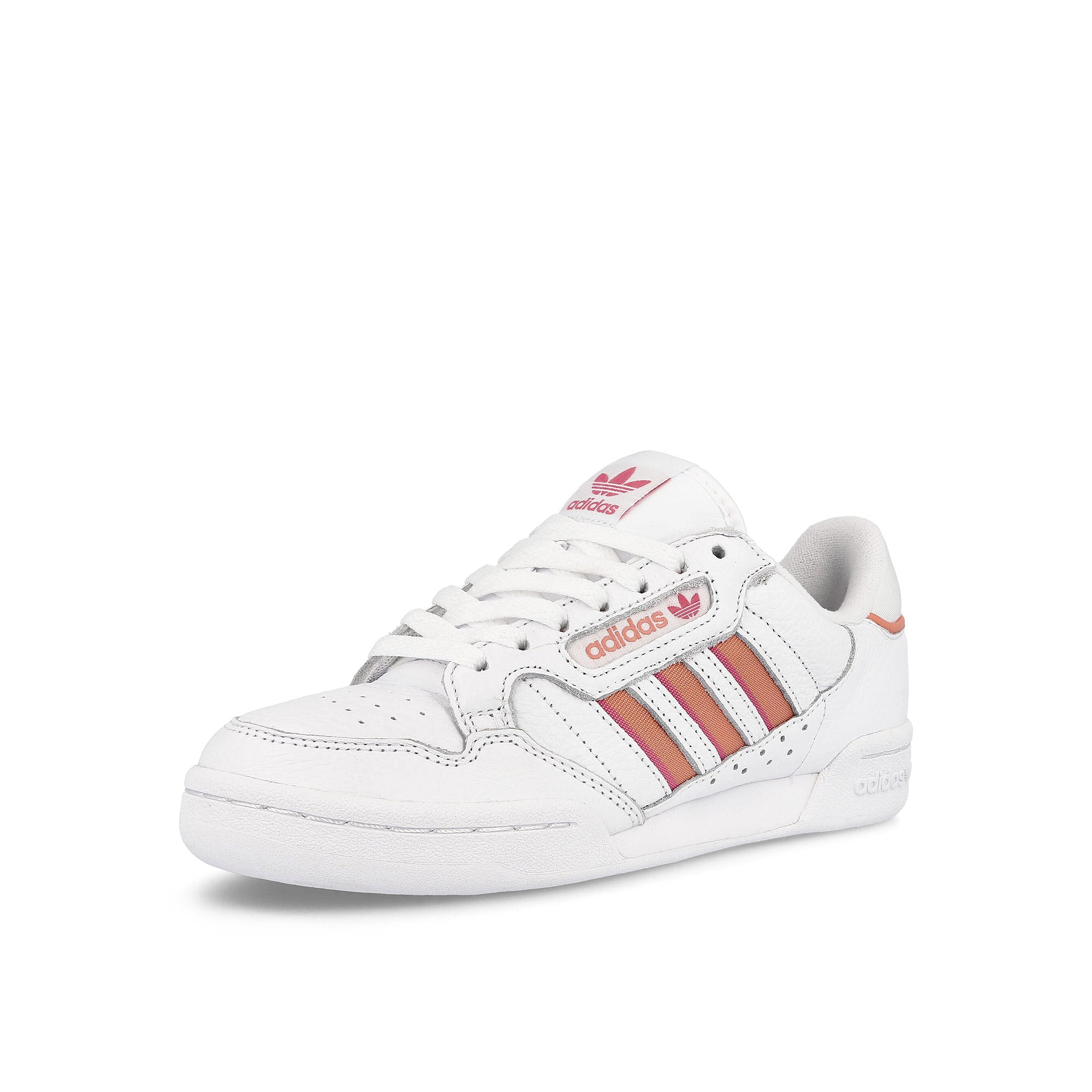 adidas wmns continental 80 stripes Footwear White-Rose Tone-Ambient Blush Low Top Sneakers  Close Up | Overkill