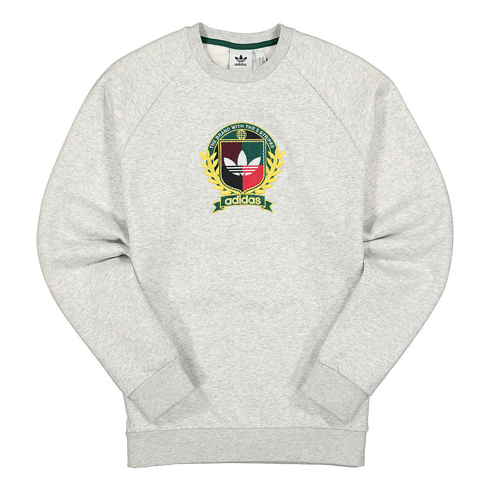 adidas C Crest Crew Light Grey Heather Sweatshirts H32147 | Overkill