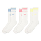 adidas Solid Crew Socks White / Pulse Yellow / Rose Tone / Ambient Sky Socks H32329 | Overkill