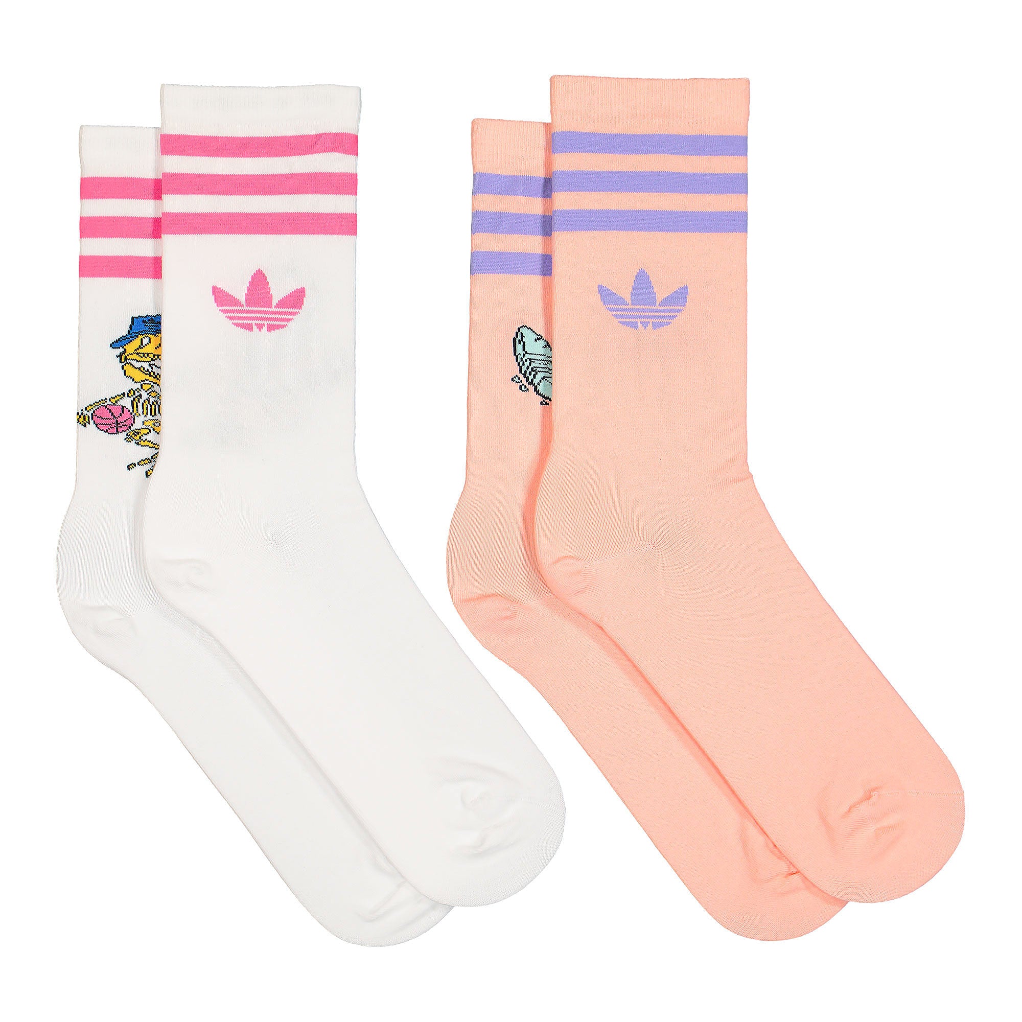 adidas Fun Graphic Socks 2PP Glow Pink / White Socks Material | Overkill