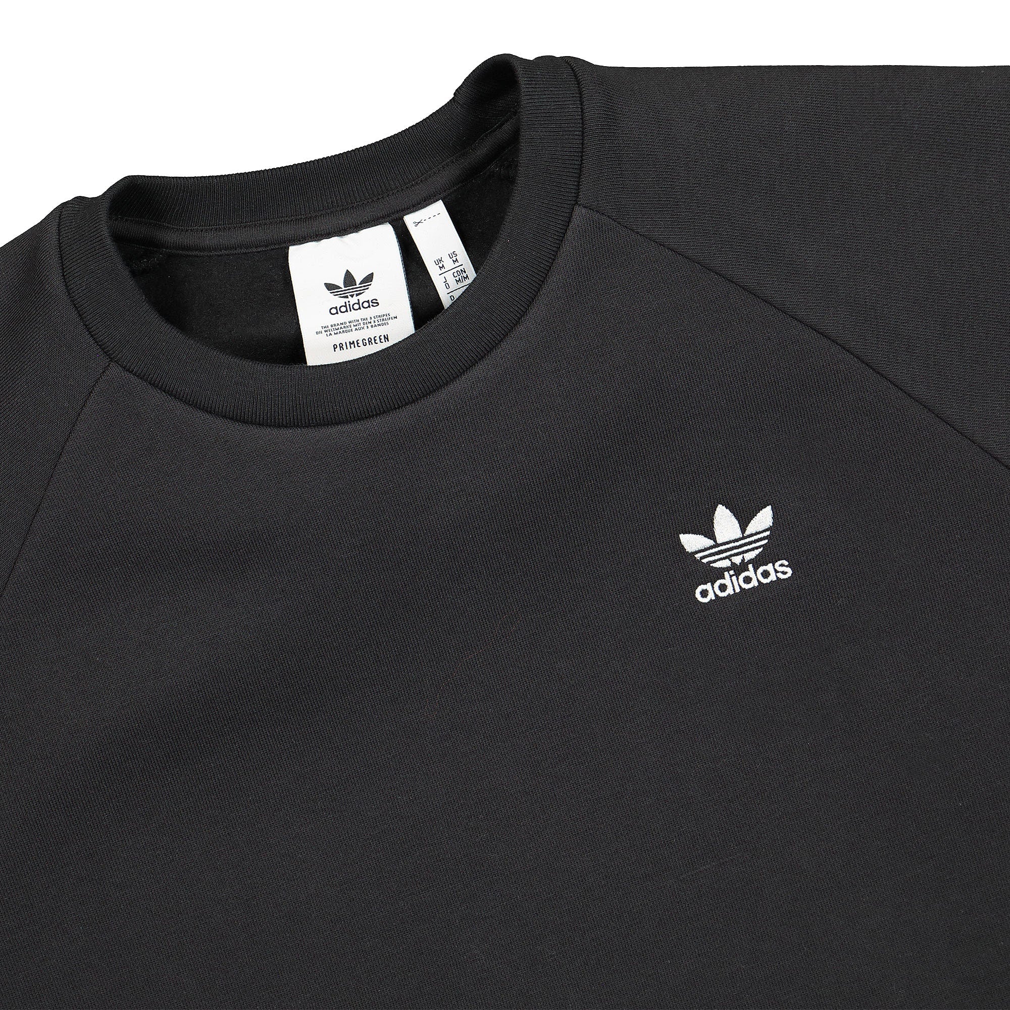 adidas Essential Crewneck Black Sweatshirts Close-up | Overkill