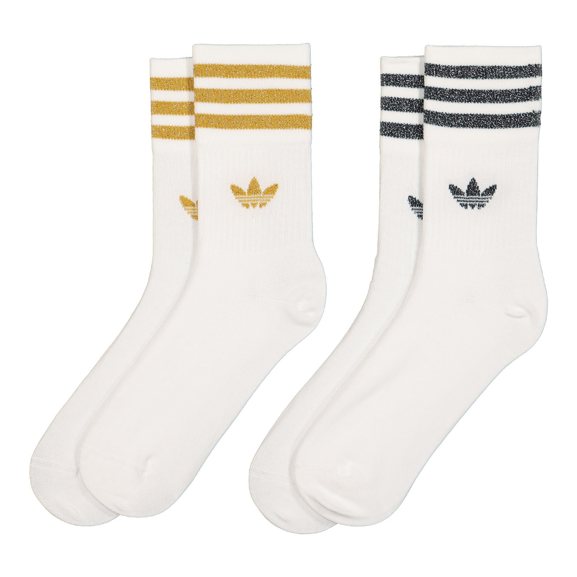 adidas Mid Cut Glitter Crew Socks White / Black / Vicgol Socks H37063 | Overkill