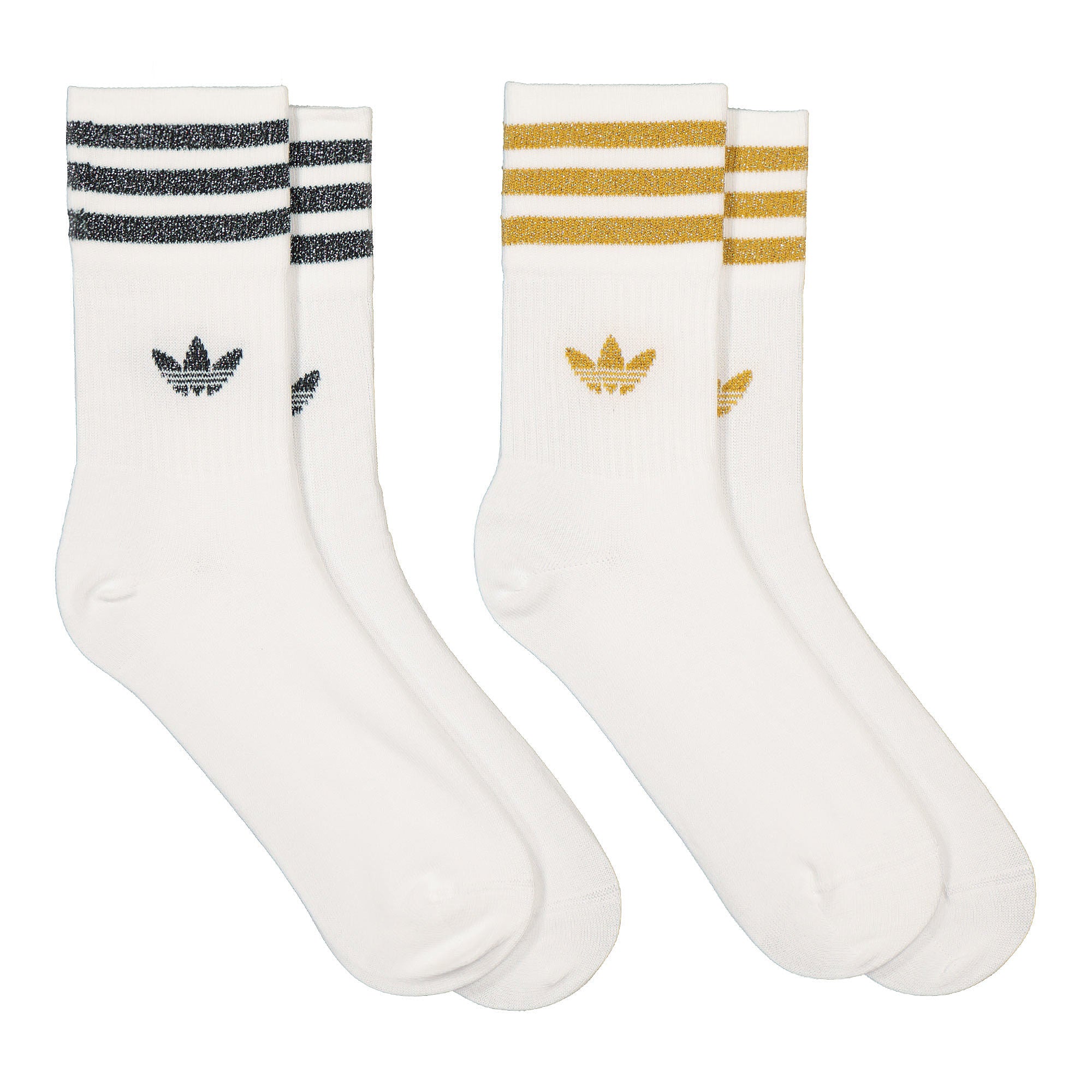 adidas Mid Cut Glitter Crew Socks White / Black / Vicgol Socks Material | Overkill