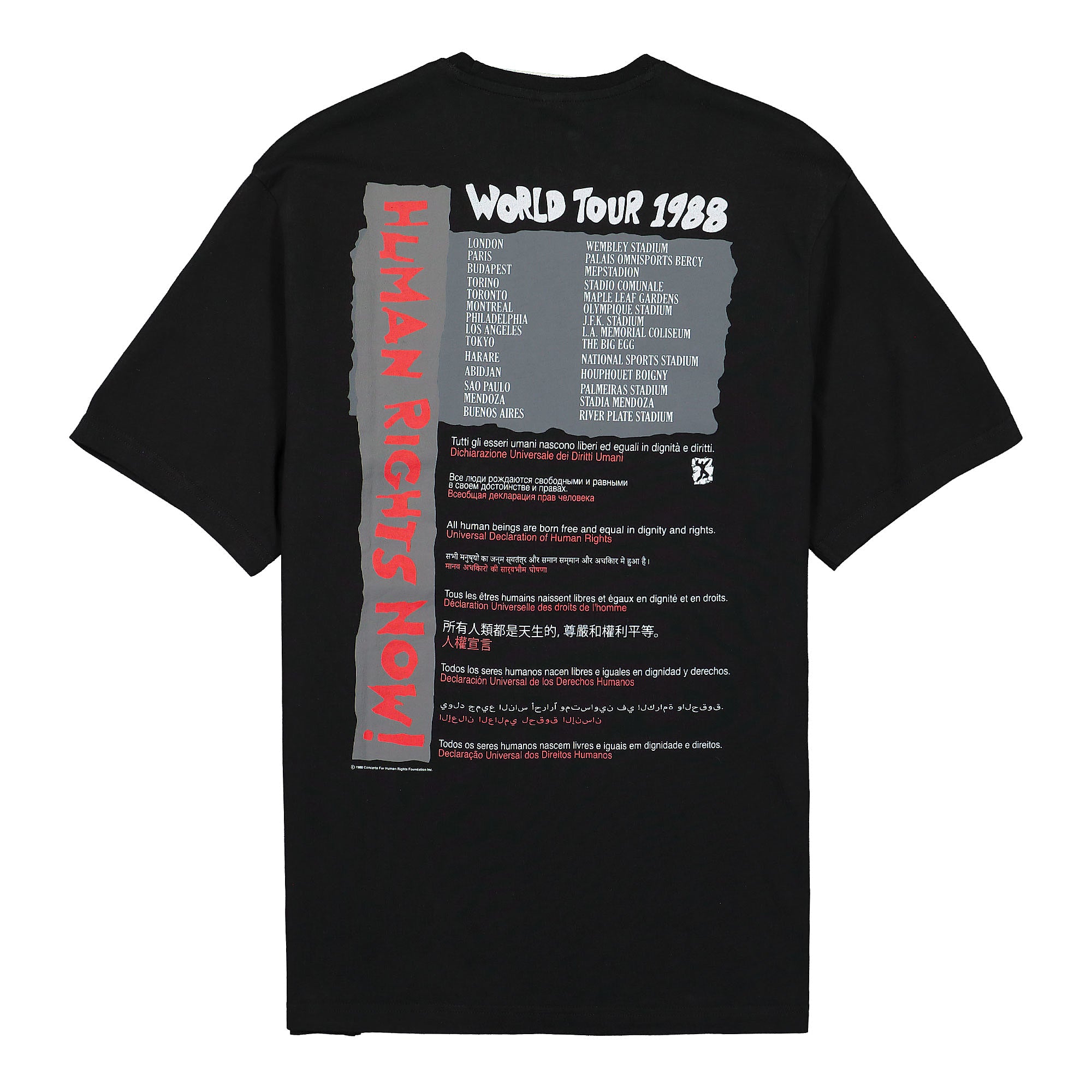 Reebok Human Rights Now Tee Black T-Shirts Close-up | Overkill