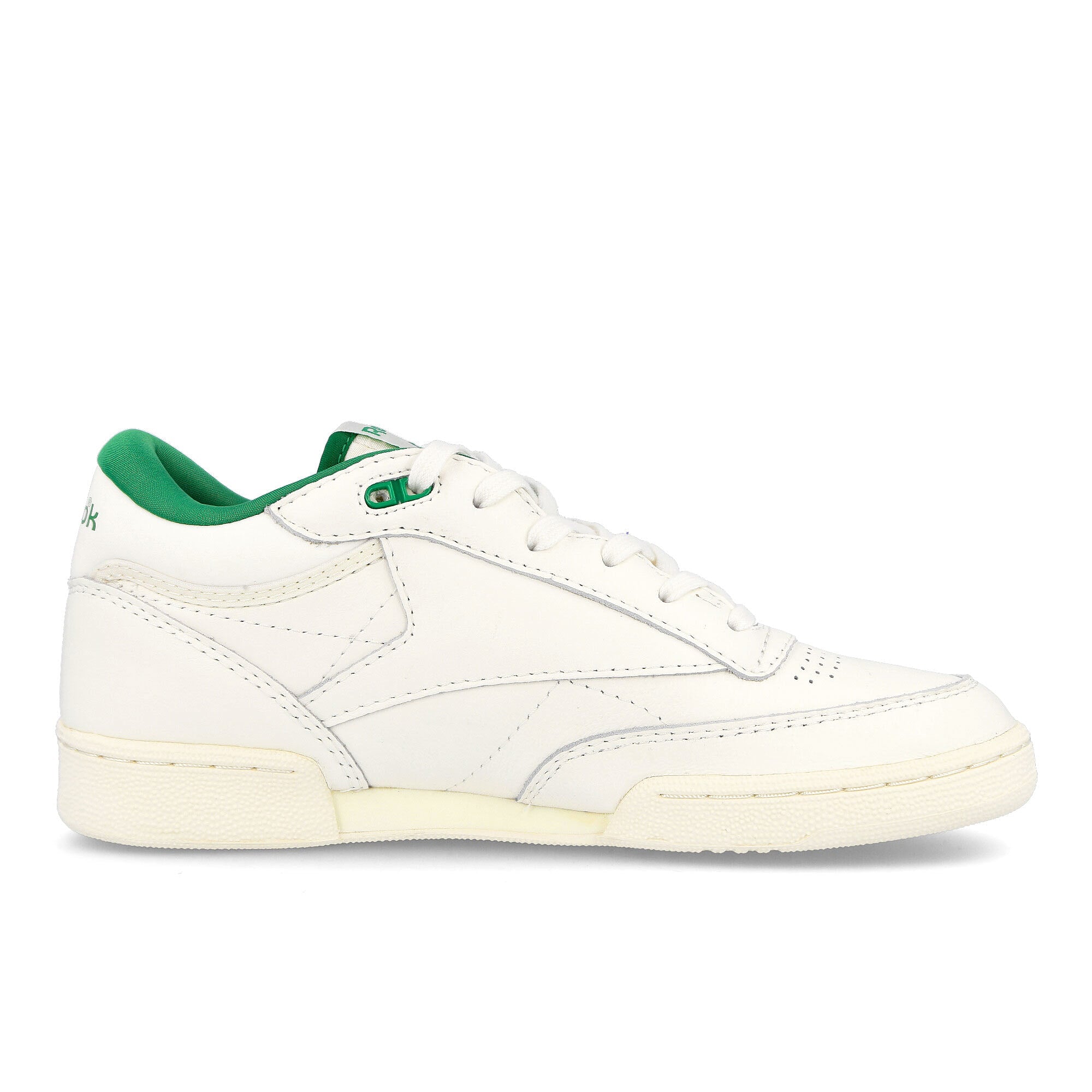 Reebok club c mid ii vintage Chalk / Glen Green / Classic White Mid Top Sneakers  Silhouette | Overkill