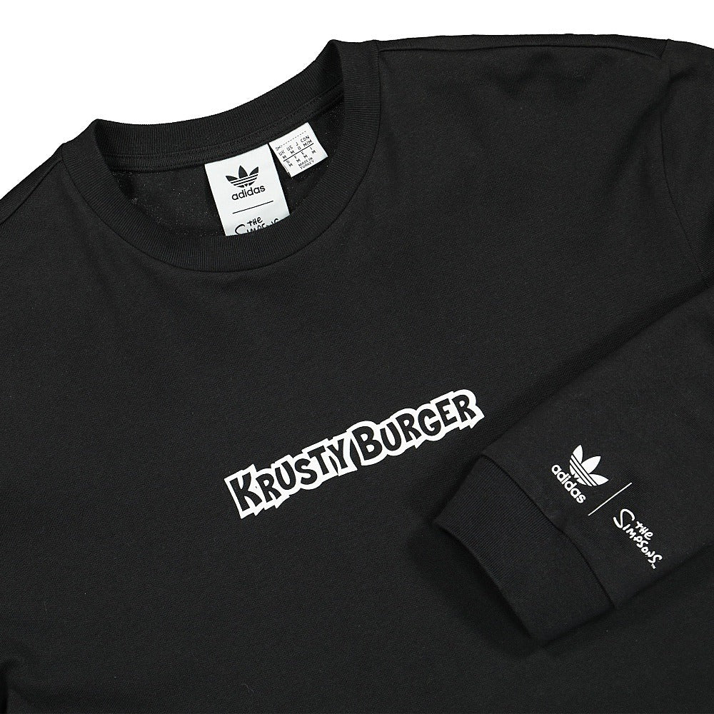 adidas The Simpsons x adidas Krusty Burger LS Tee Black Longsleeves Close-up | Overkill