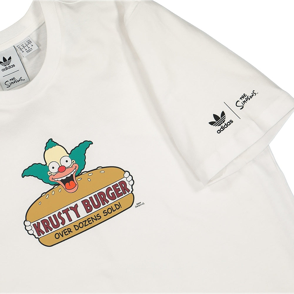 adidas The Simpsons x adidas Krusty Burger Tee White T-Shirts Close-up | Overkill