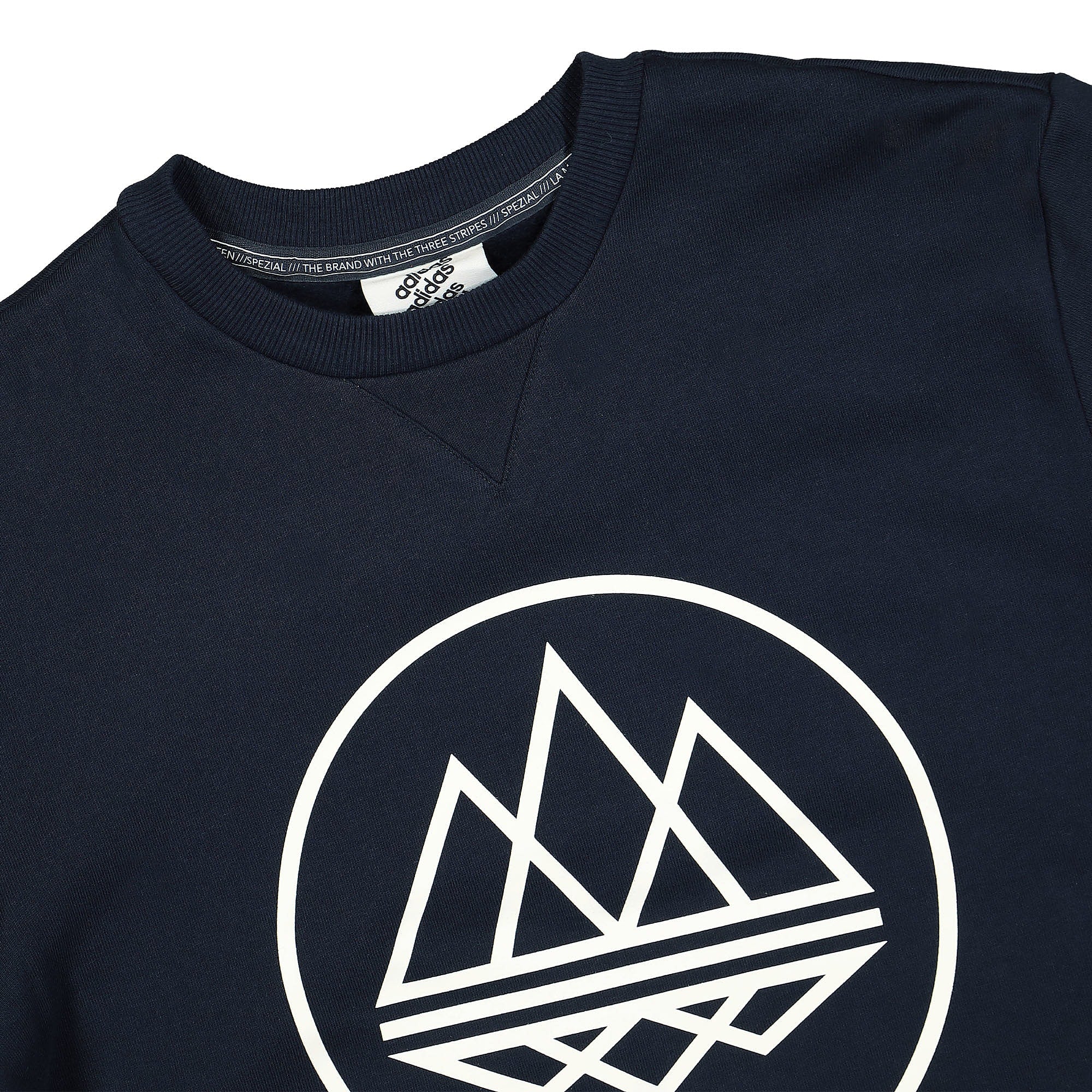 adidas SPZL Modtrefoil Crew Navy Sweatshirts Close-up | Overkill