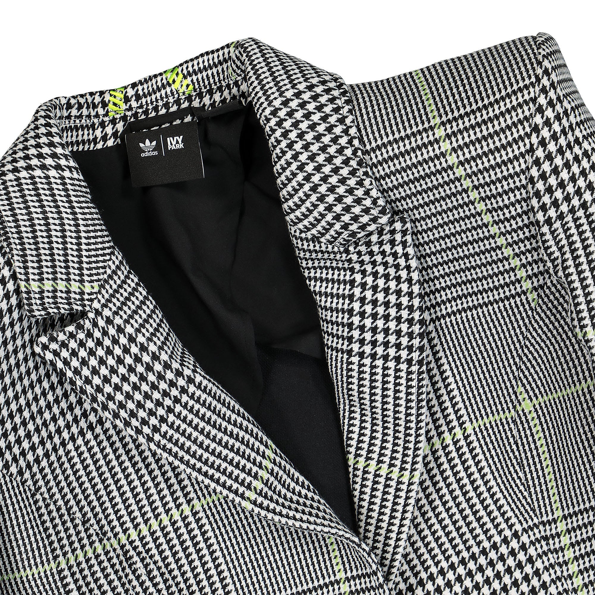 adidas Ivy Park x adidas Suit Jacket White / Black / Semi Solar Slime Jackets Close-up | Overkill
