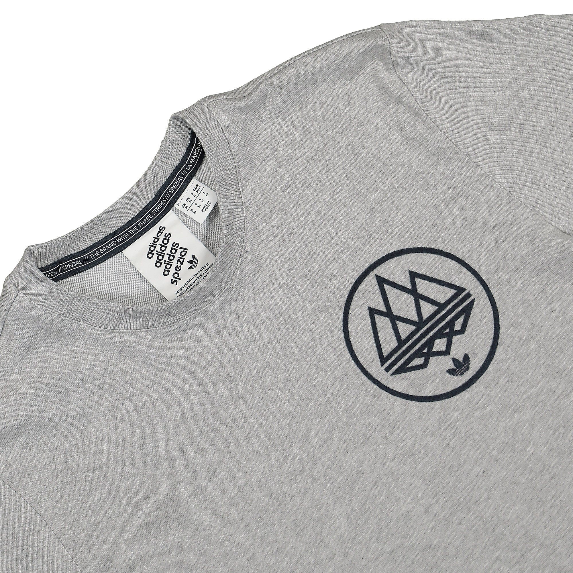 adidas SPZL Mod Trefoil Tee Grey T-Shirts Close-up | Overkill