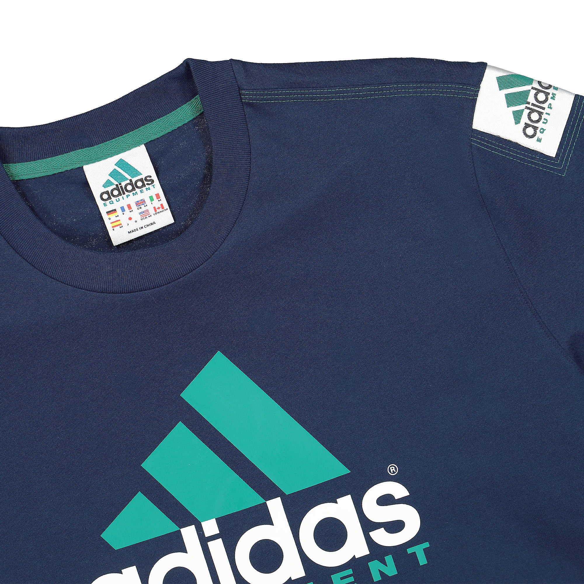 adidas Consortium Equipment Logo Tee Collegiate Navy T-Shirts Close-up | Overkill
