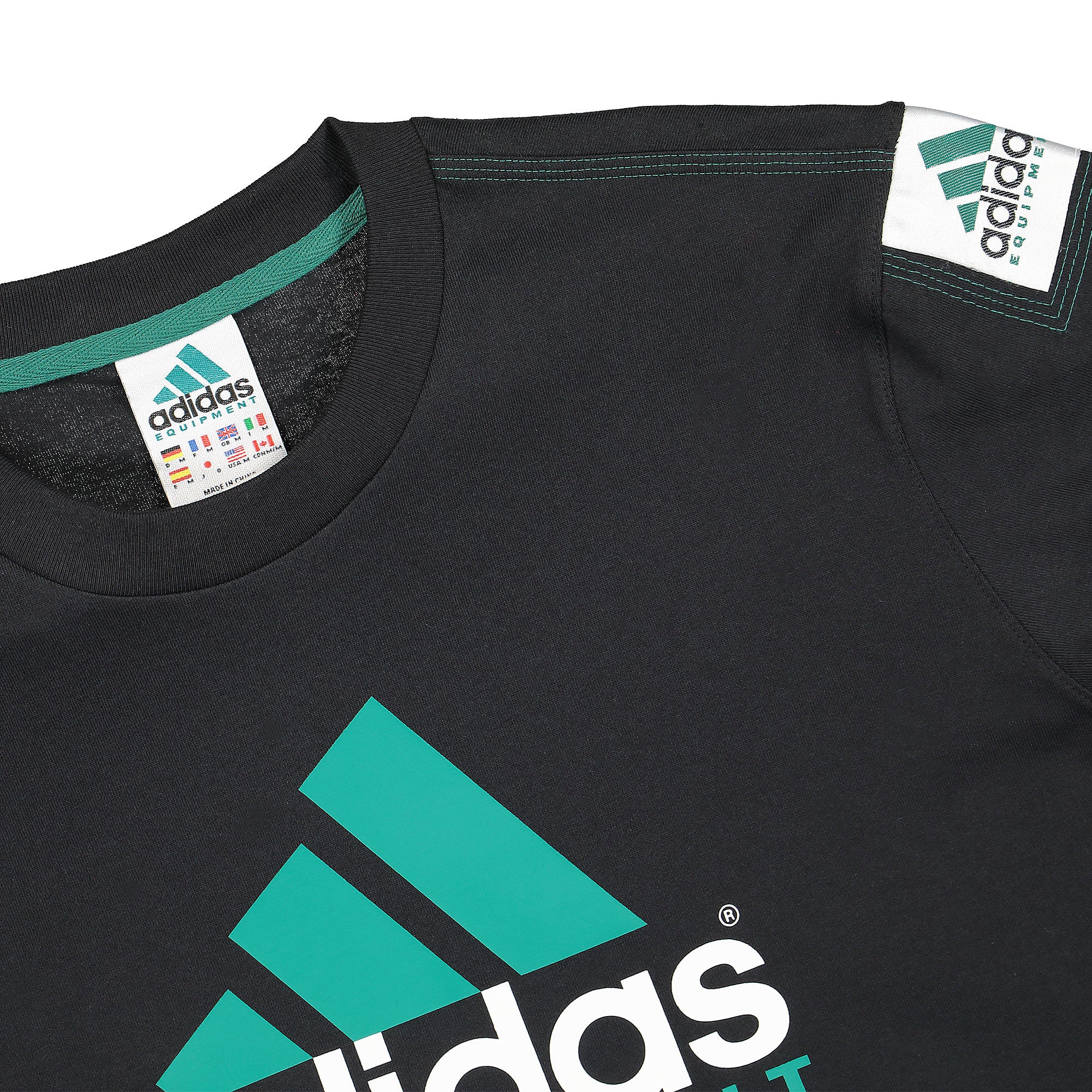 adidas Consortium Equipment Logo Tee Black T-Shirts Close-up | Overkill