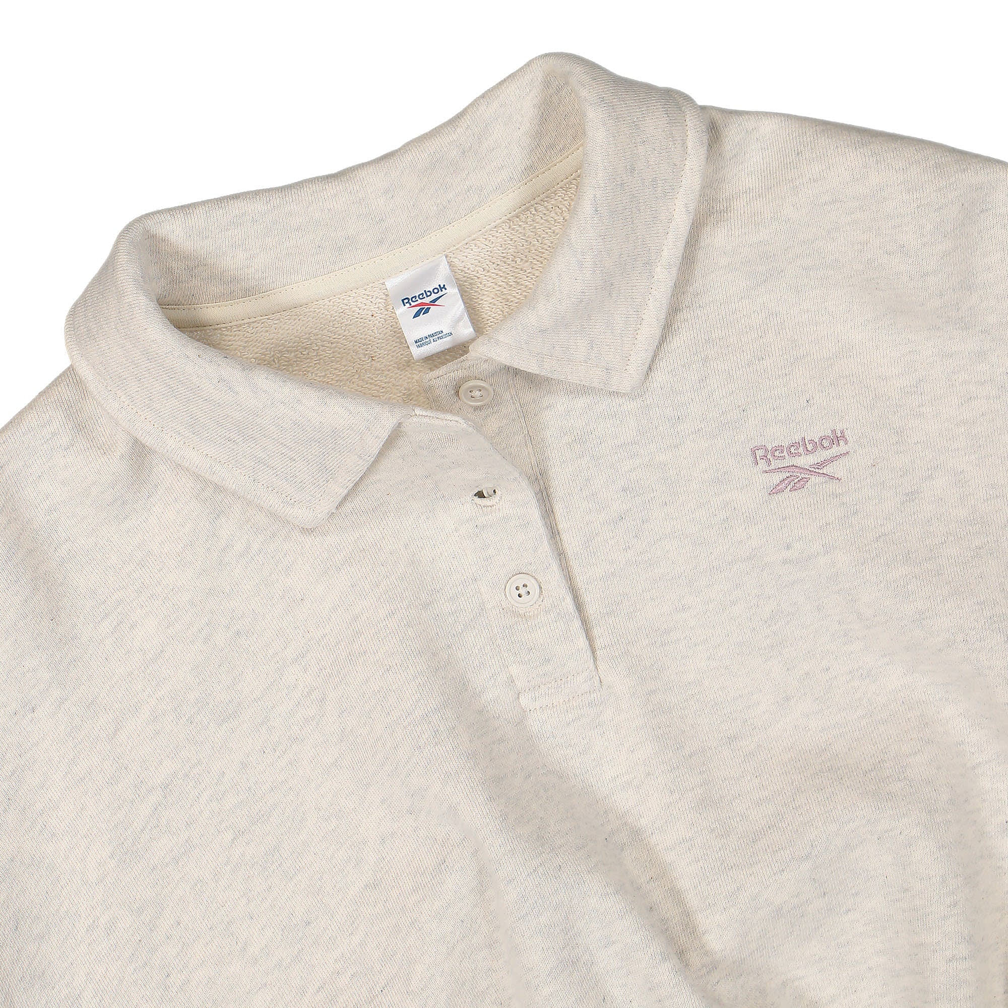 Reebok Wmns Classics French Terry Collared Sweatshirt Classic White Mel Sweatshirts Close-up | Overkill