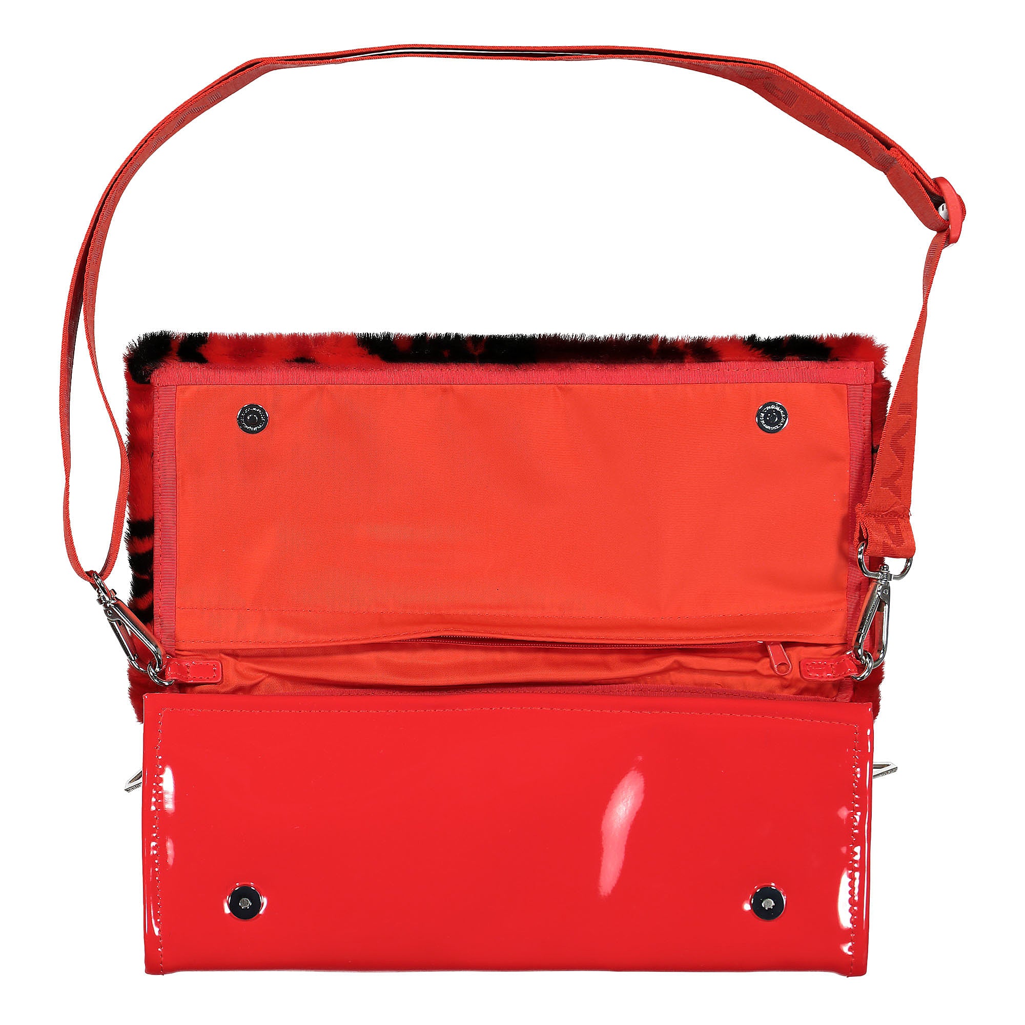 adidas Ivy Park x adidas Printed Fur Envelope Clutch Red Shoulder & Cross Body Bags Close-up | Overkill