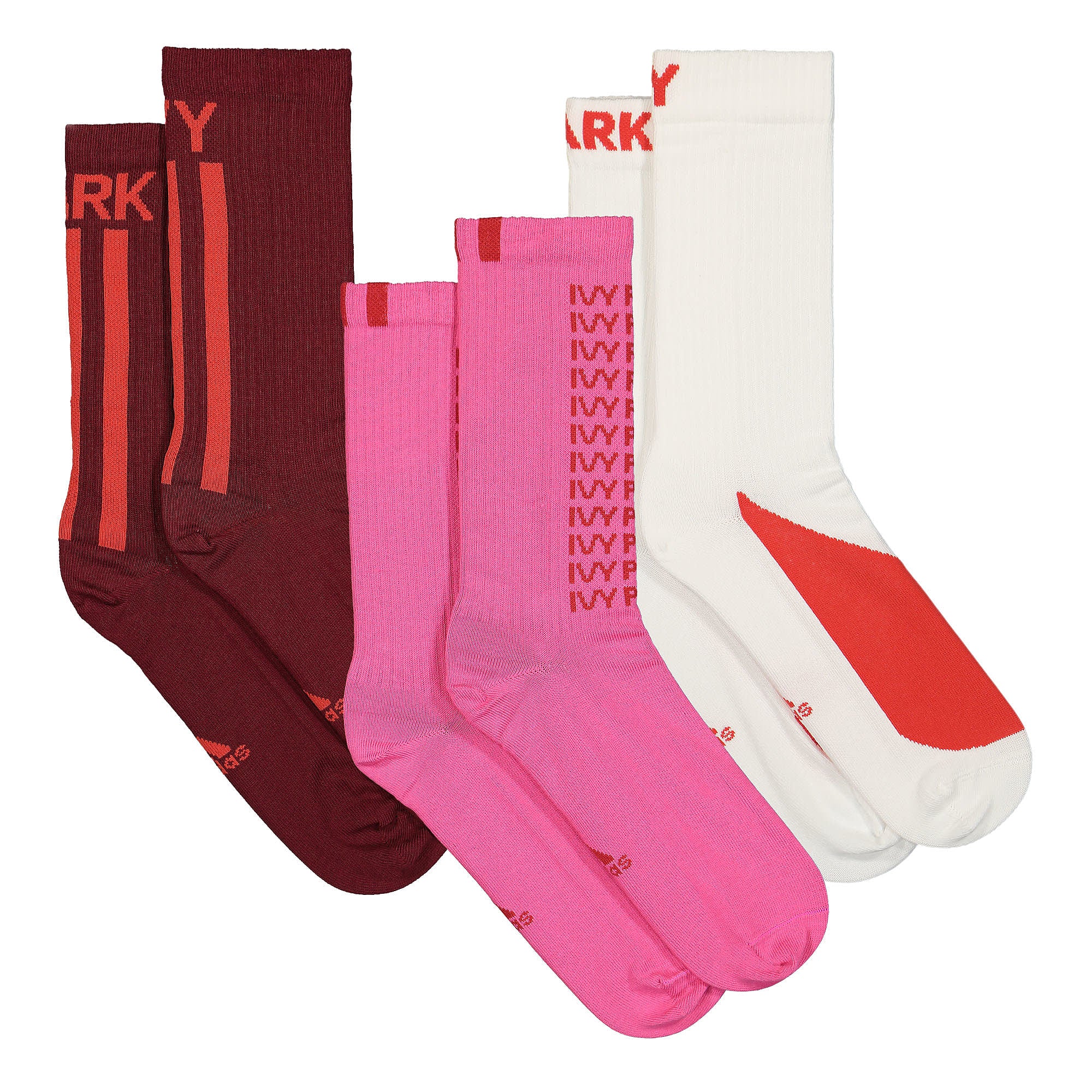 adidas Ivy Park x adidas Socks 3PP Shock Pink / Cream White / Shock Pink Socks Material | Overkill