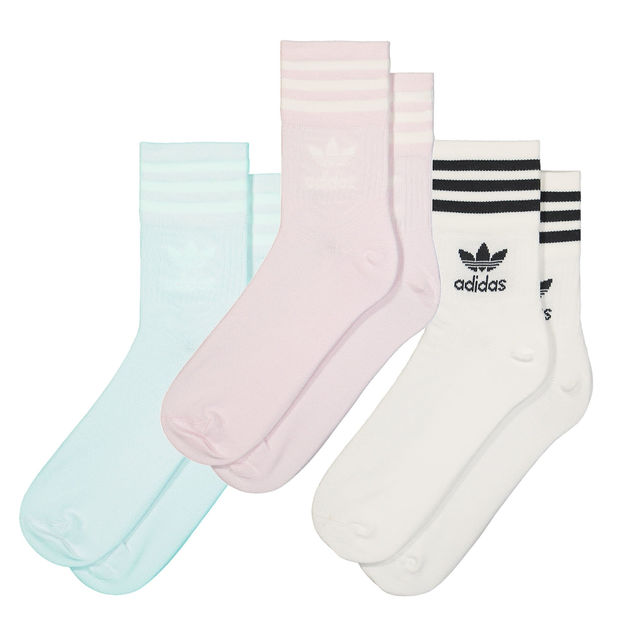adidas Mid Cut Crew Socks Almost Pink / White / Halo Mint Socks HM4197 | Overkill