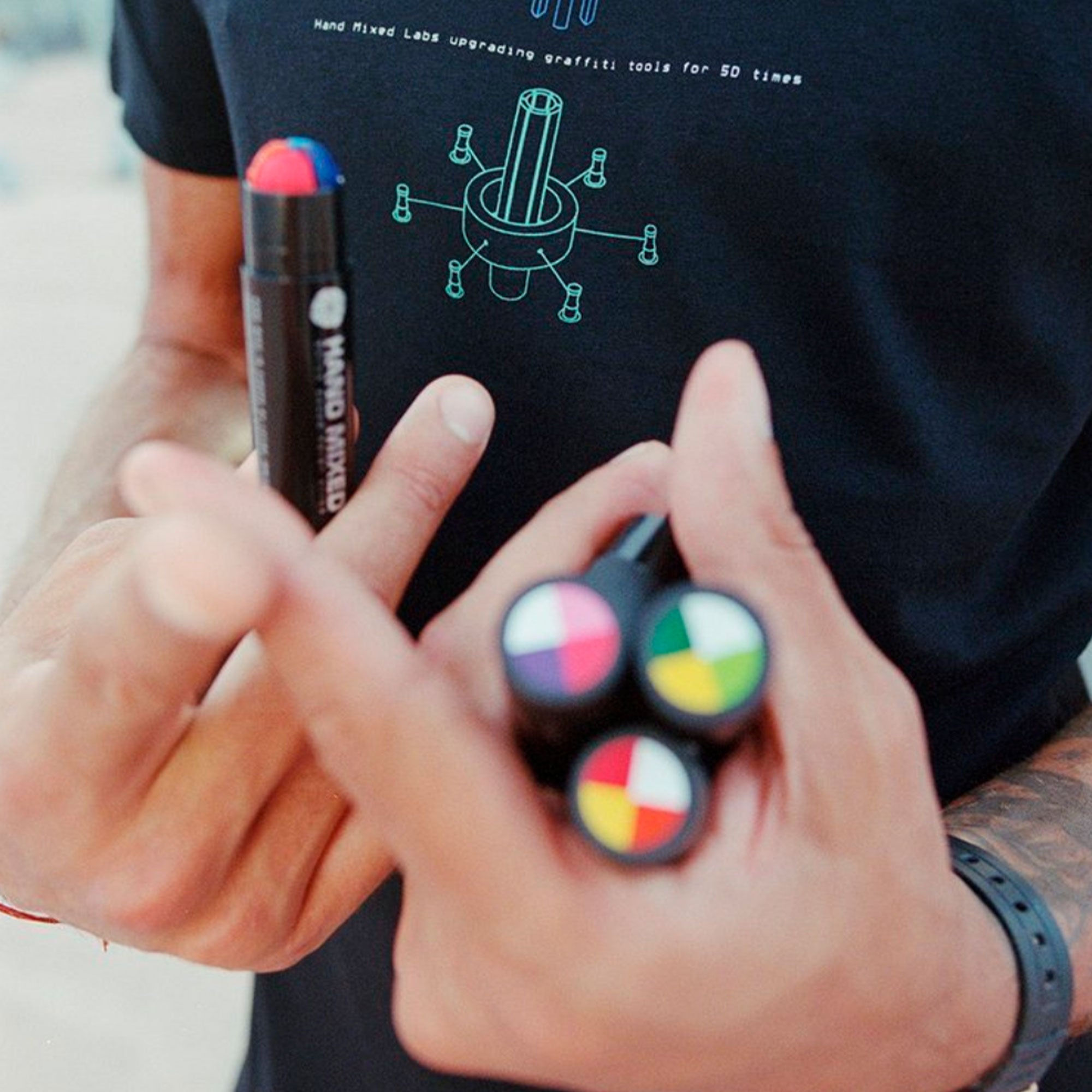 Hand Mixed Lite Solid Marker - Caribe Multicolor Marker Close-up | Overkill