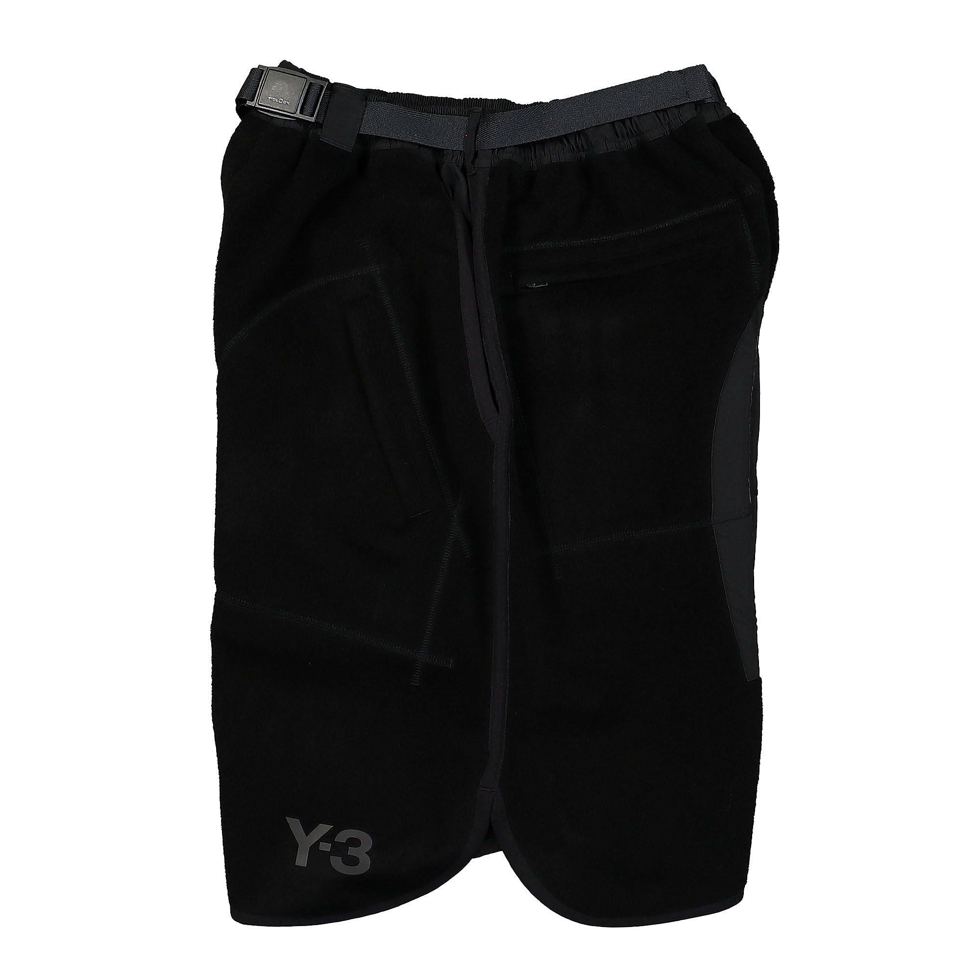 Y-3 Leo Fleece Football Short Black Shorts Close-up | Overkill