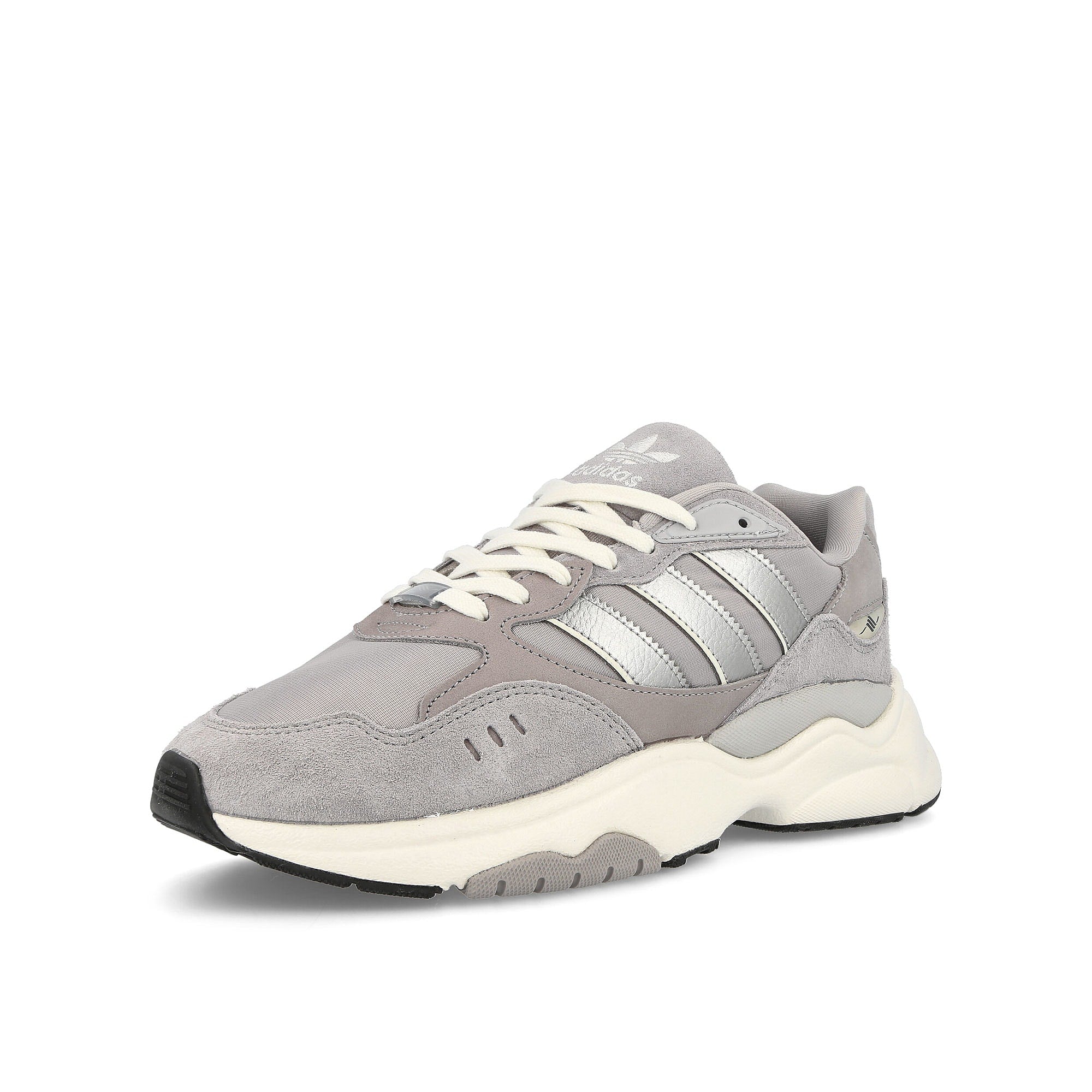 adidas Retropy F90 Grey Two / Silver Metallic / Off White Sneakers  Close Up | Overkill