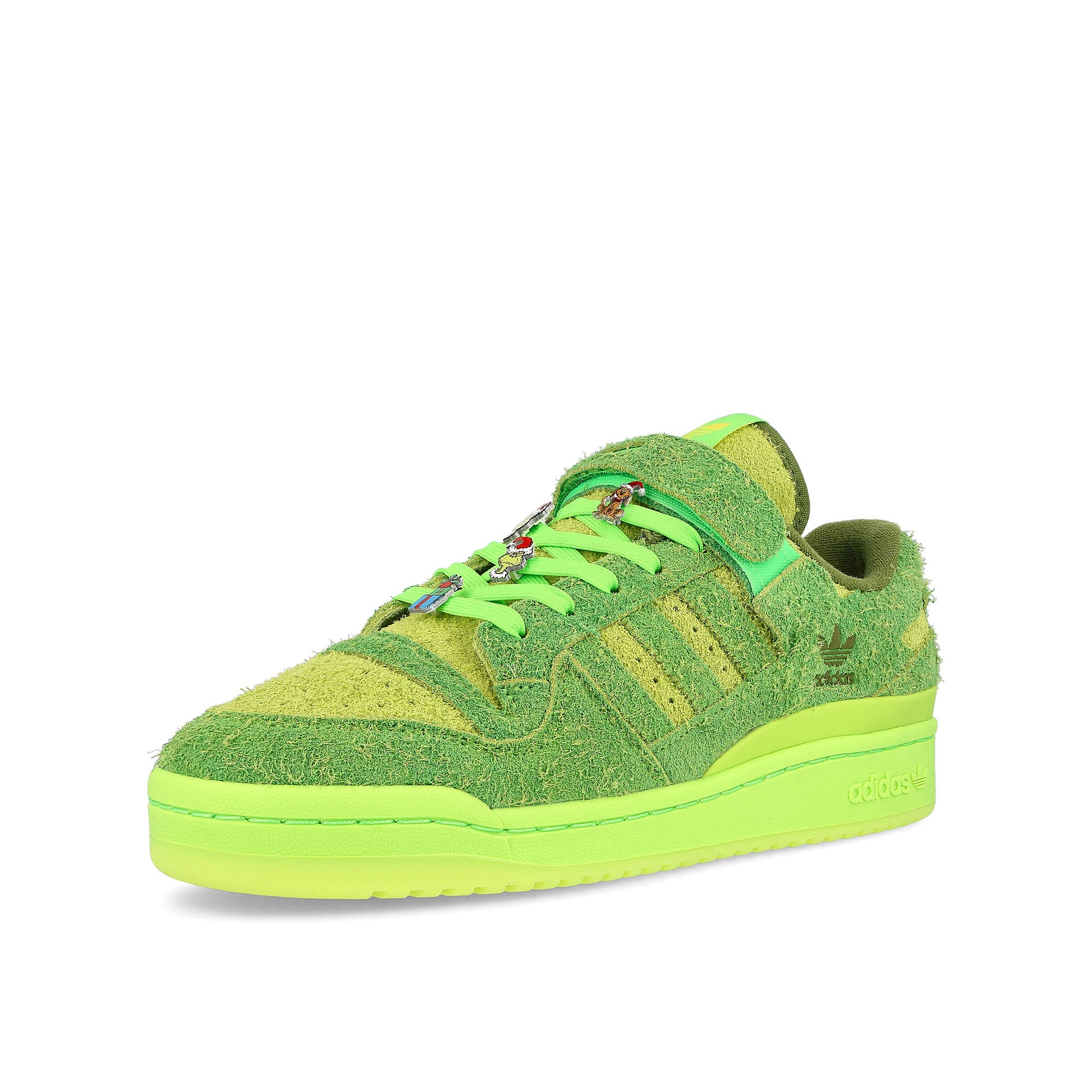 adidas Forum Low The Grinch Supplier Colour / Solar Green / Red Sneakers  Close Up | Overkill