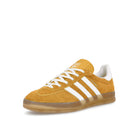 adidas Gazelle Indoor W Orange Peel / Cloud White / Gold Metallic Low Top Sneakers  Close Up | Overkill