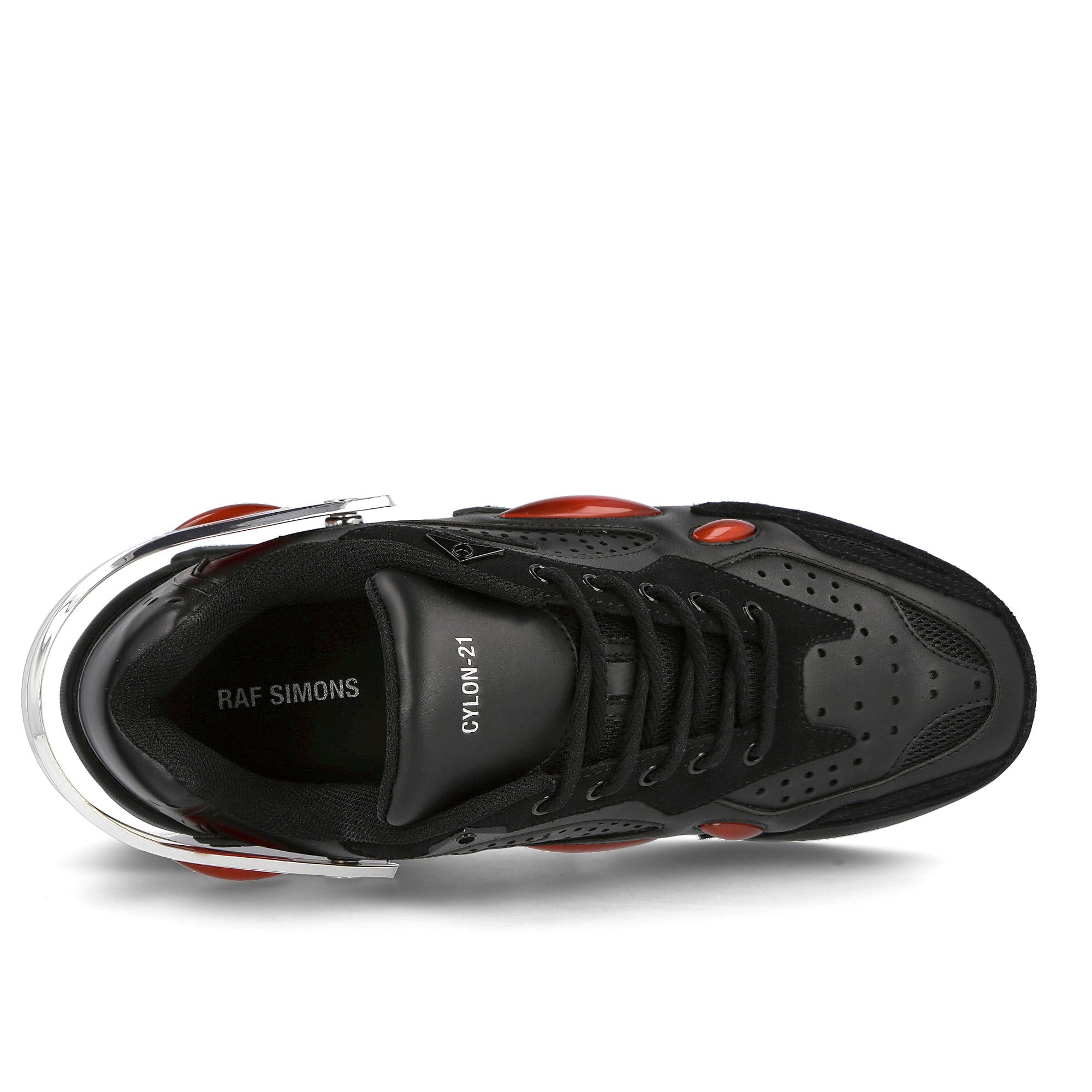 Raf Simons cylon-21 Black Red Low Top Sneakers  Detail View 1 | Overkill