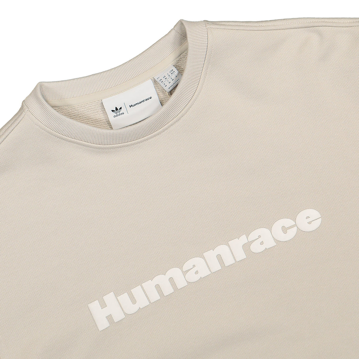 adidas Pharrell Williams x adidas Basics Crew Alumin Sweatshirts Close-up | Overkill