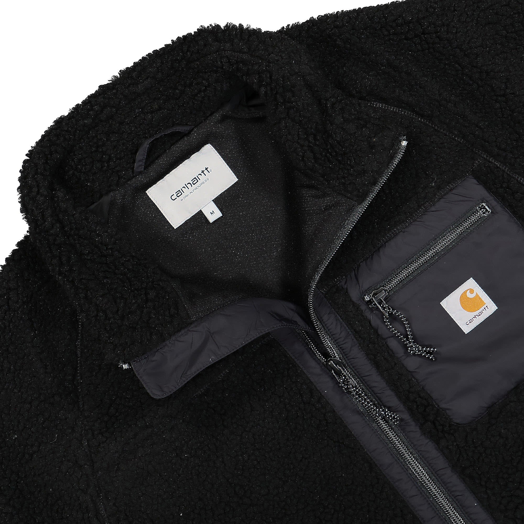 Carhartt WIP Prentis Liner Black / Black Fleece Jackets Close-up | Overkill