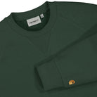 Carhartt WIP Chase Sweat Dark Teal / Gold Sweatshirts Close-up | Overkill