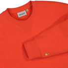 Carhartt WIP Chase Sweat Safety Orange / Gold Sweatshirts Close-up | Overkill