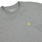 Carhartt WIP L/S Chase T-Shirt Dark Grey Heather / Gold Longsleeves Close-up | Overkill