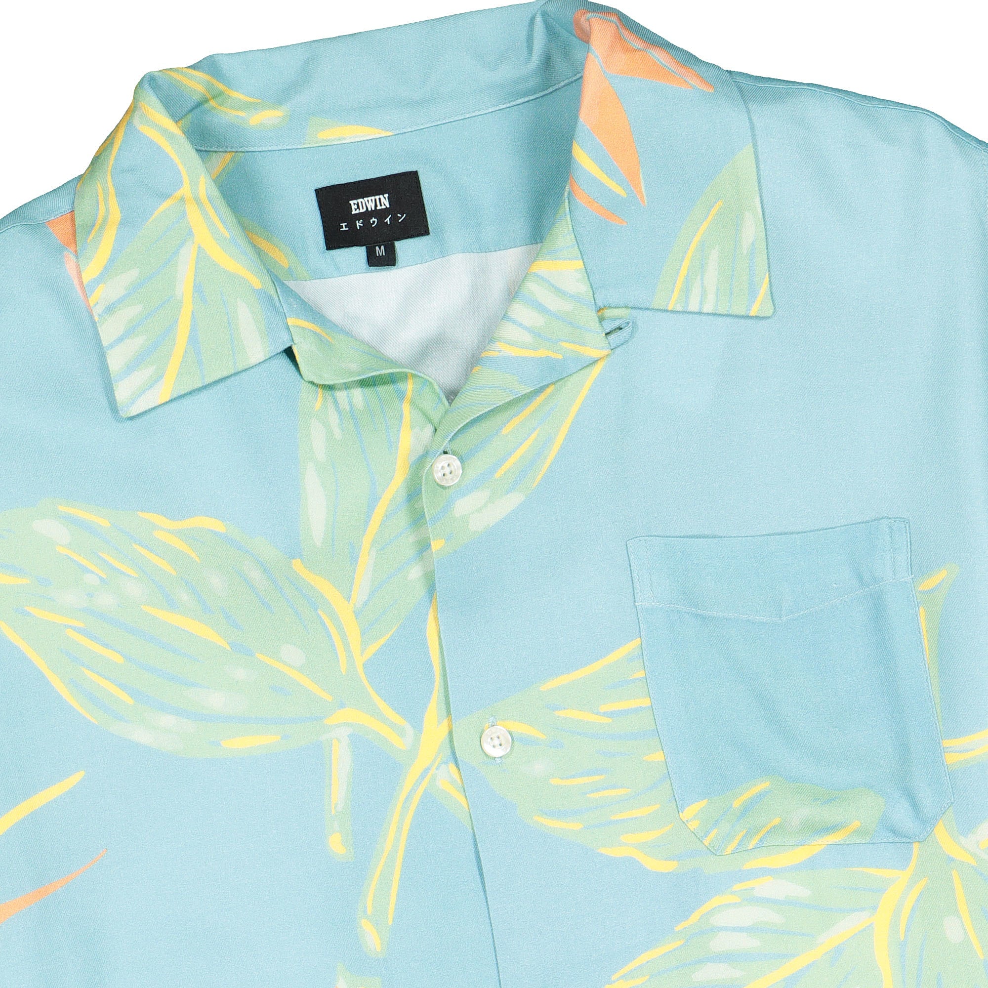 Edwin Birds Of Paradise Resort SS Shirt Angel Blue T-Shirts Close-up | Overkill