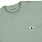 Carhartt WIP S/S Carie Pocket T-Shirt Frosted Green T-Shirts Close-up | Overkill