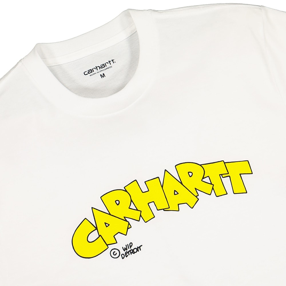 Carhartt WIP S/S Loony Script T-Shirt White T-Shirts Close-up | Overkill