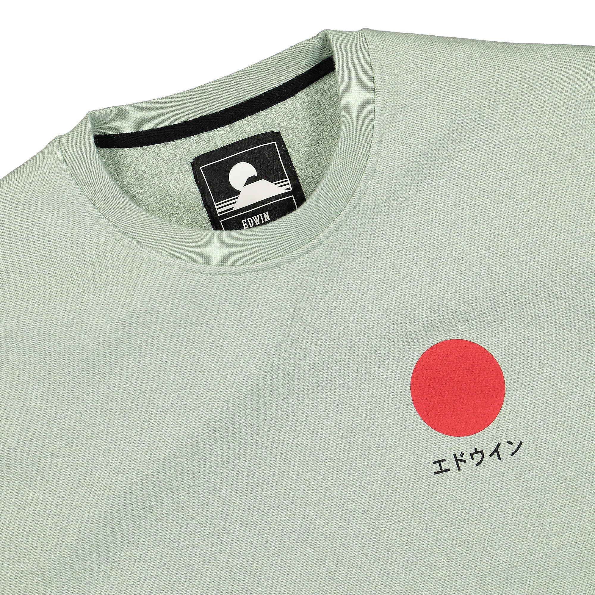 Edwin Japanese Sun Sweat Frost Green Sweatshirts Close-up | Overkill