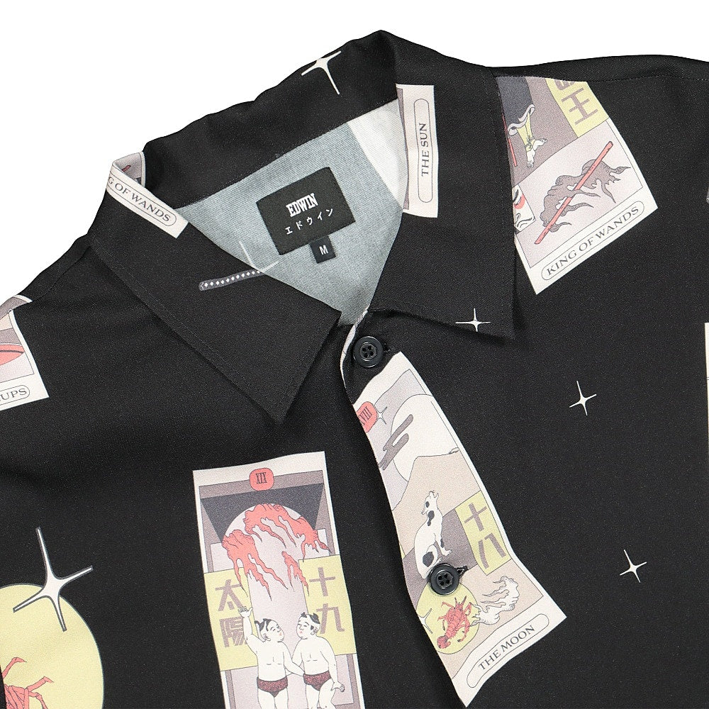 Edwin Tarot Deck Shirt SS Twill Black T-Shirts Close-up | Overkill