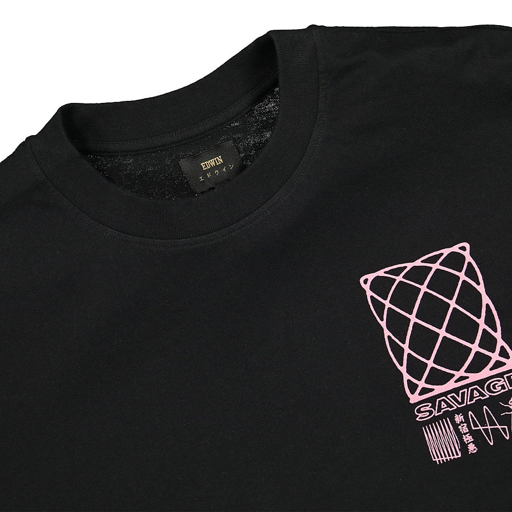 Edwin Shinjuku Savage TS Single Jersey Black T-Shirts Close-up | Overkill