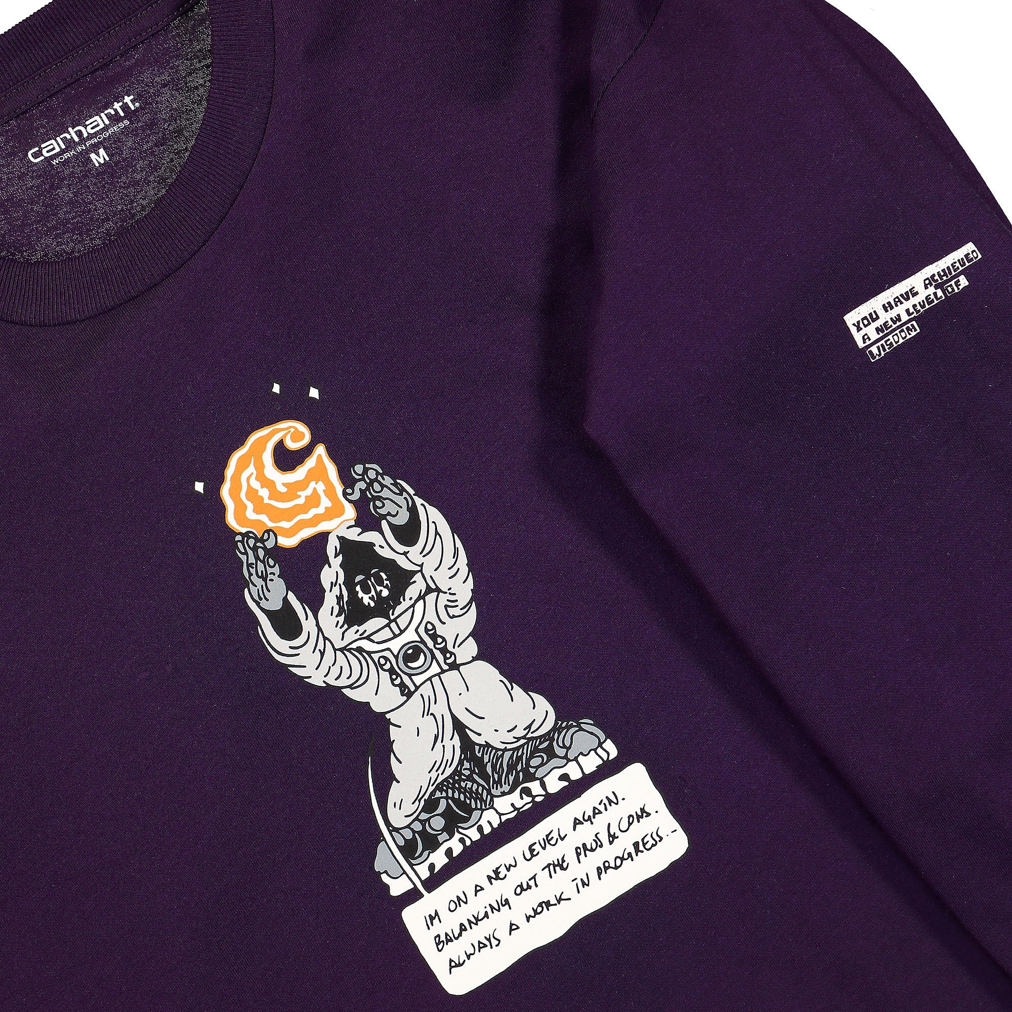 Carhartt WIP L/S Kogancult Level T-Shirt Dark Iris Longsleeves Close-up | Overkill