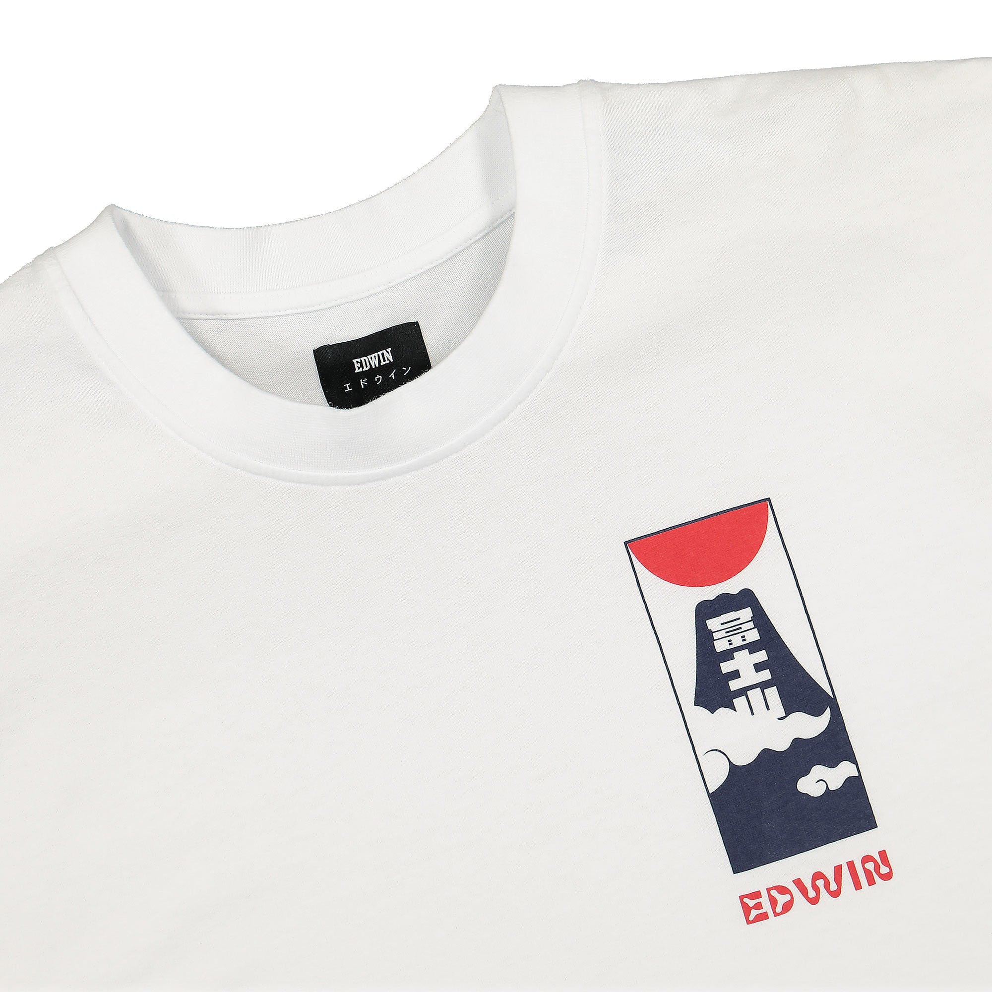 Edwin Cloudy TS Single Jersey White T-Shirts Close-up | Overkill