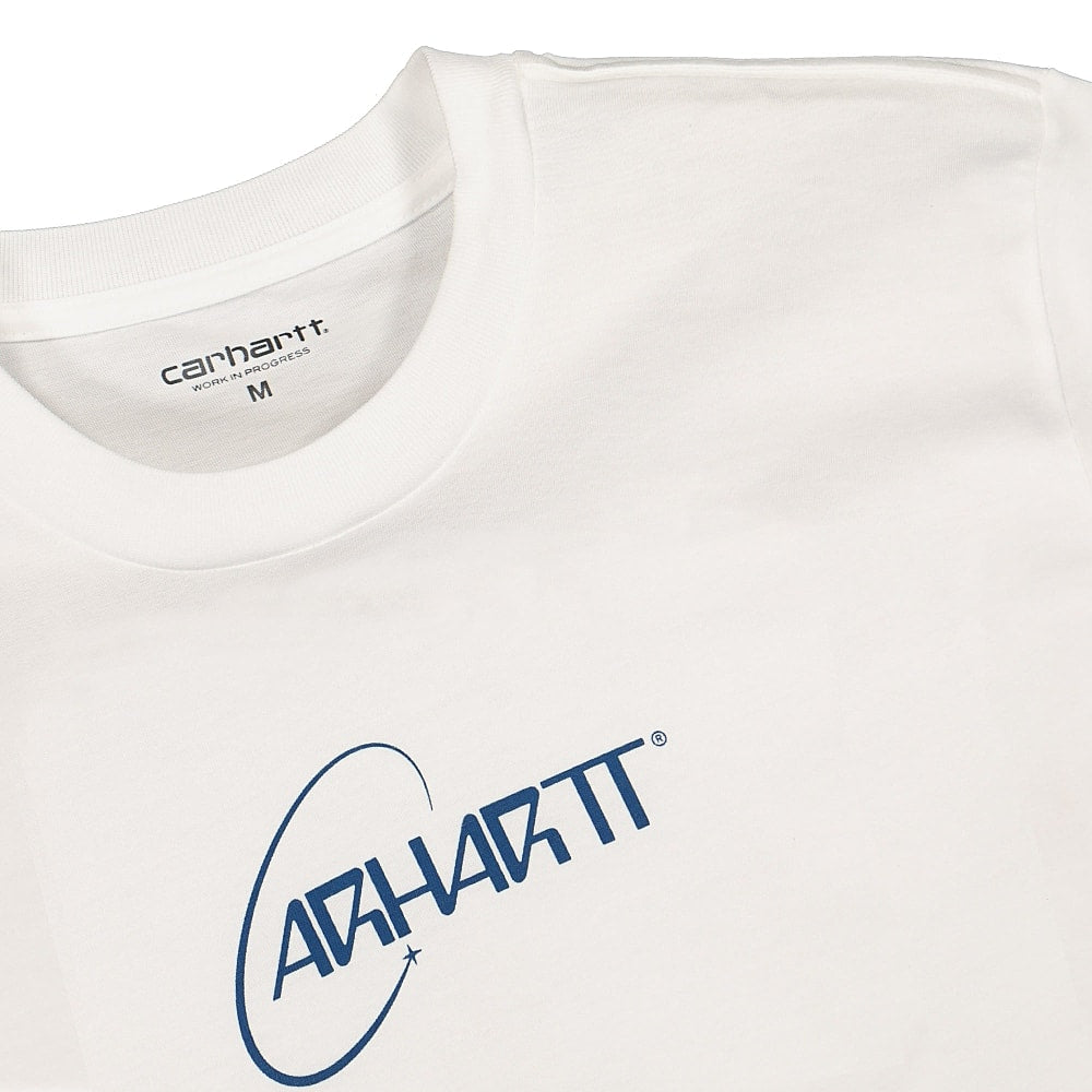 Carhartt WIP S/S Orbit T-Shirt White / Blue T-Shirts Close-up | Overkill